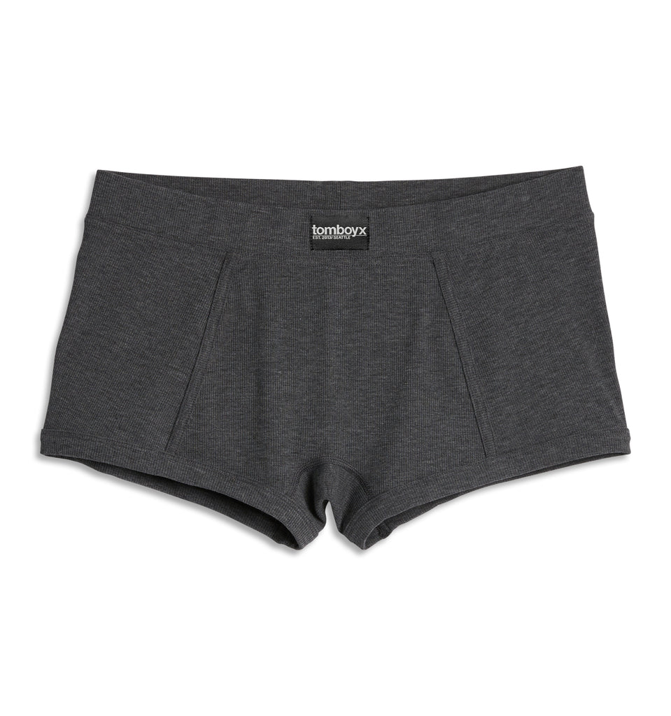 Bamboo Rib Boy Shorts - Heather Gray – tomboyx