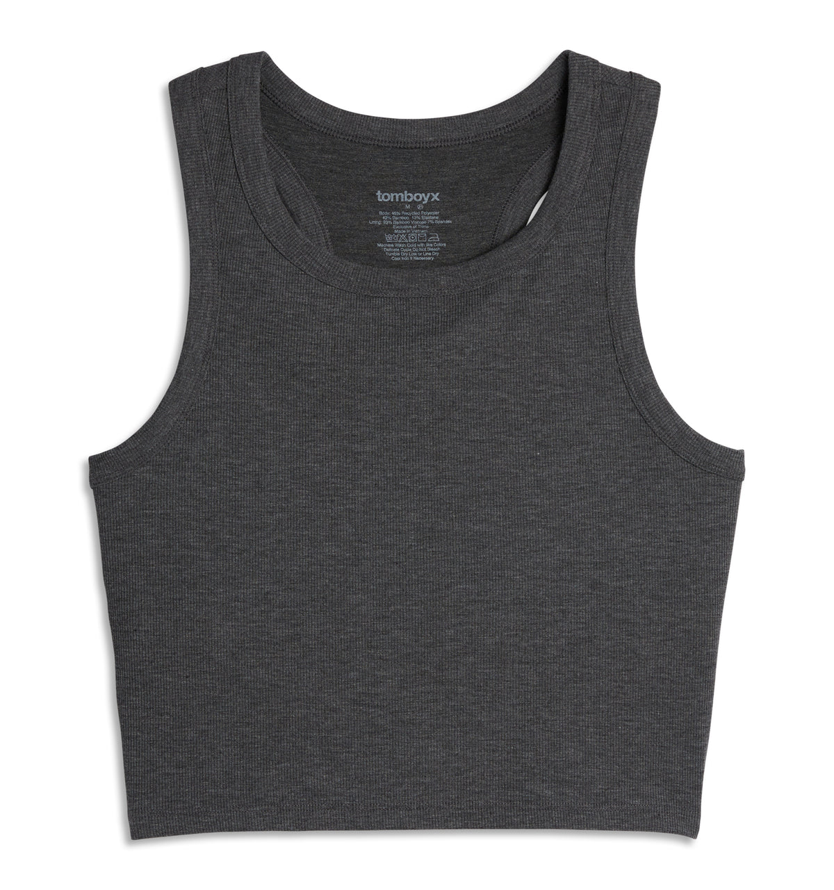 Bamboo Rib Bra Top - Heather Gray