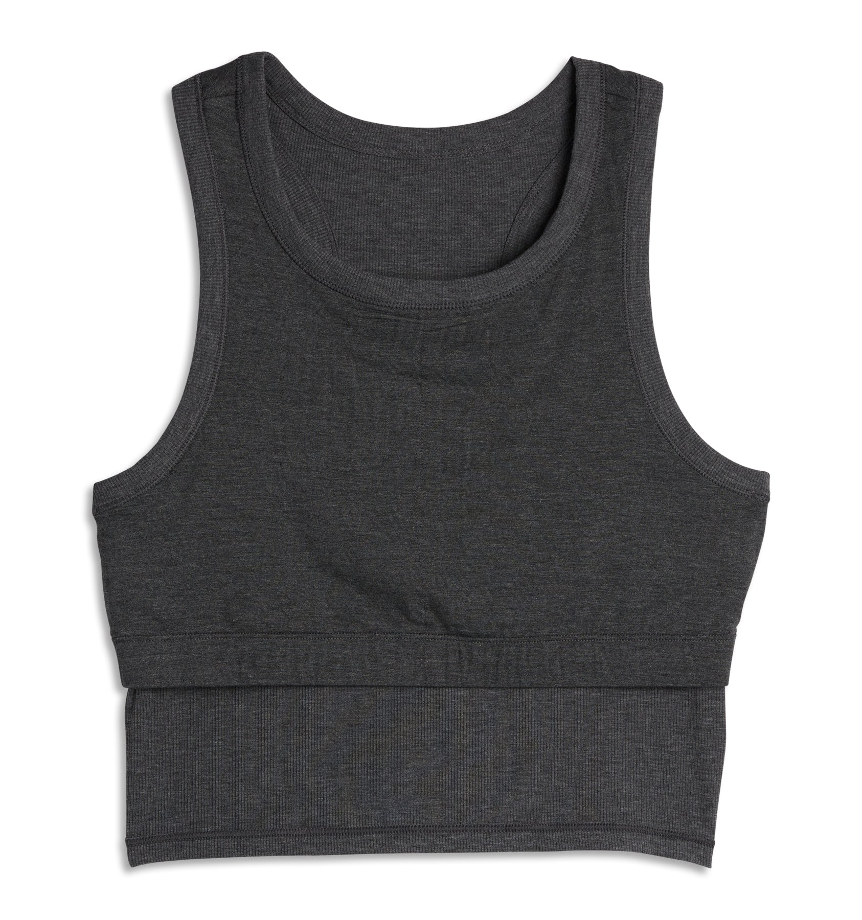 Bamboo Rib Bra Top - Heather Gray