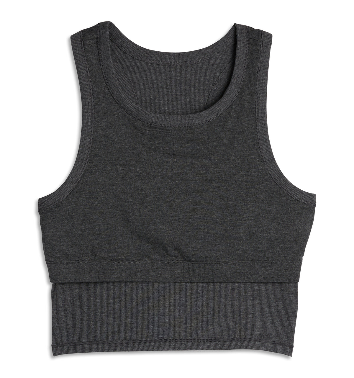Bamboo Rib Bra Top - Heather Gray