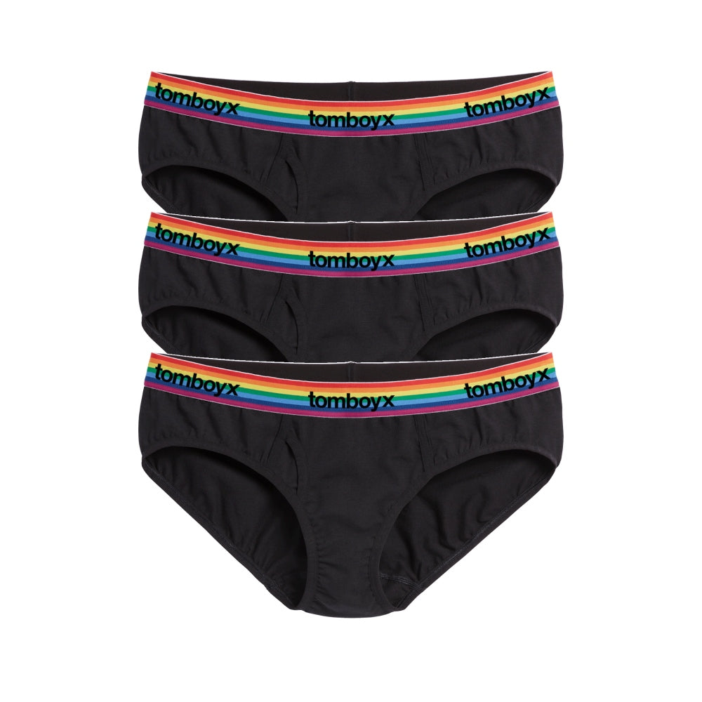Iconic Briefs 3 Pack Cotton Rainbow Logo
