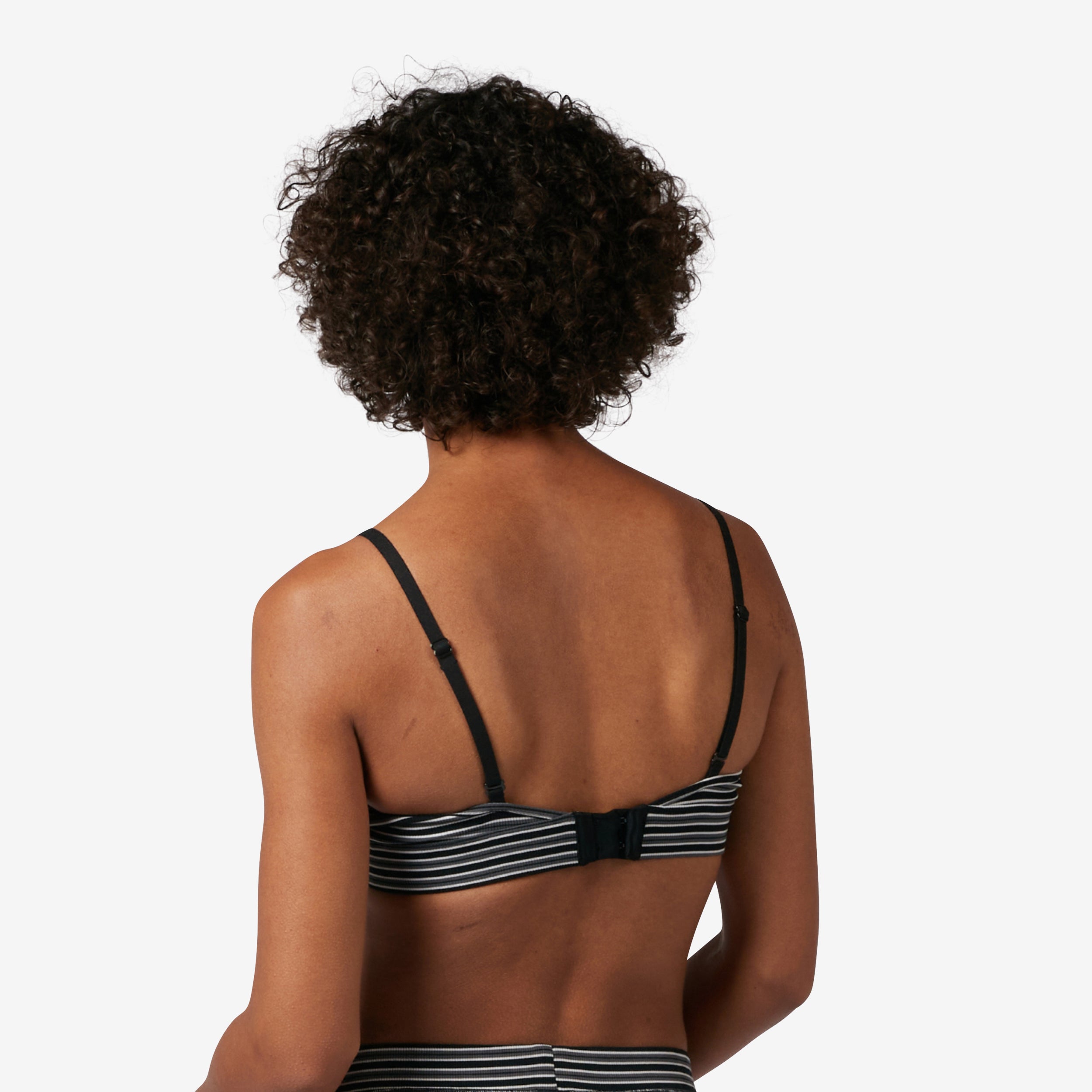 Bamboo Rib Triangle Bralette - Icy Stripe