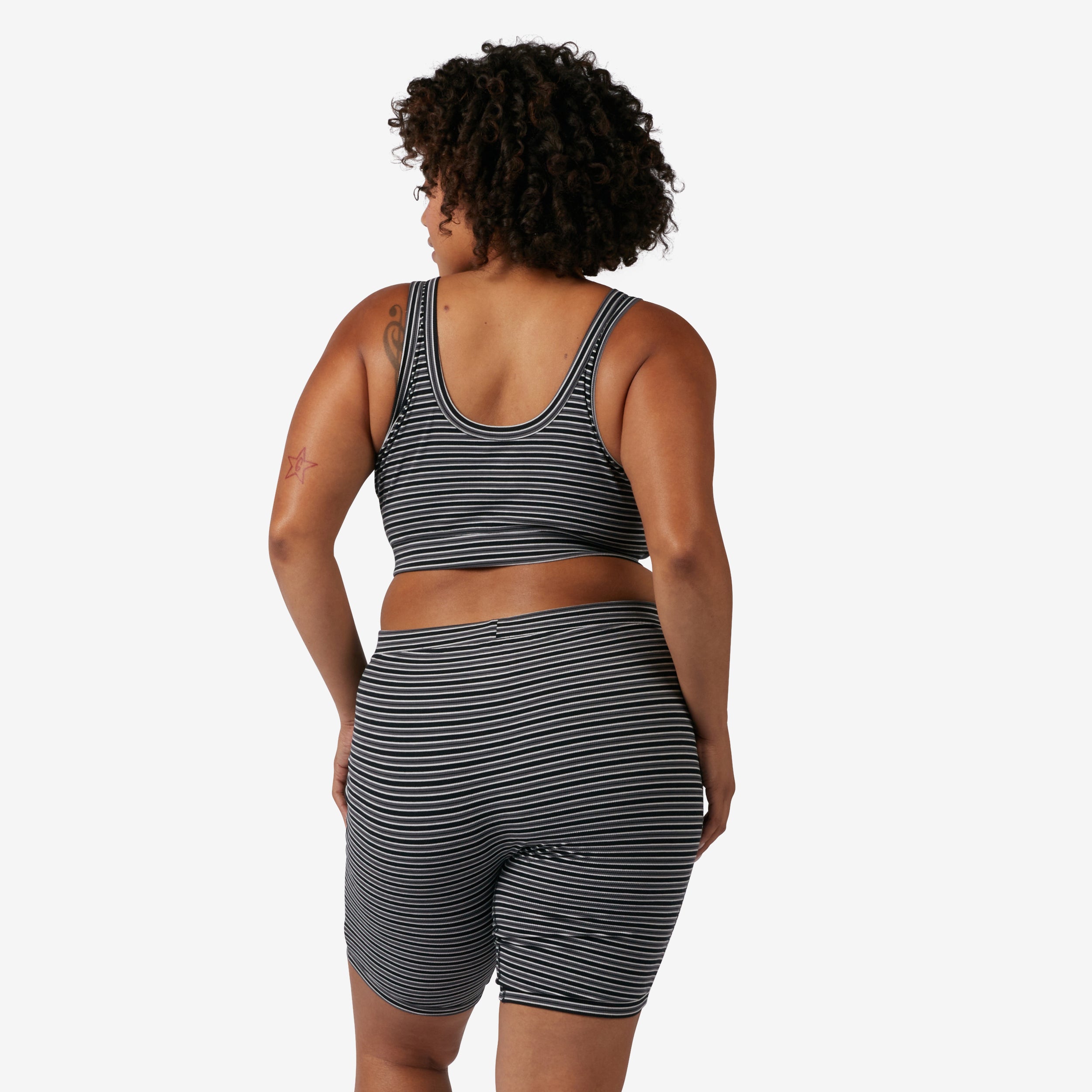 Bamboo Rib 9" Boxer Briefs - Icy Stripe