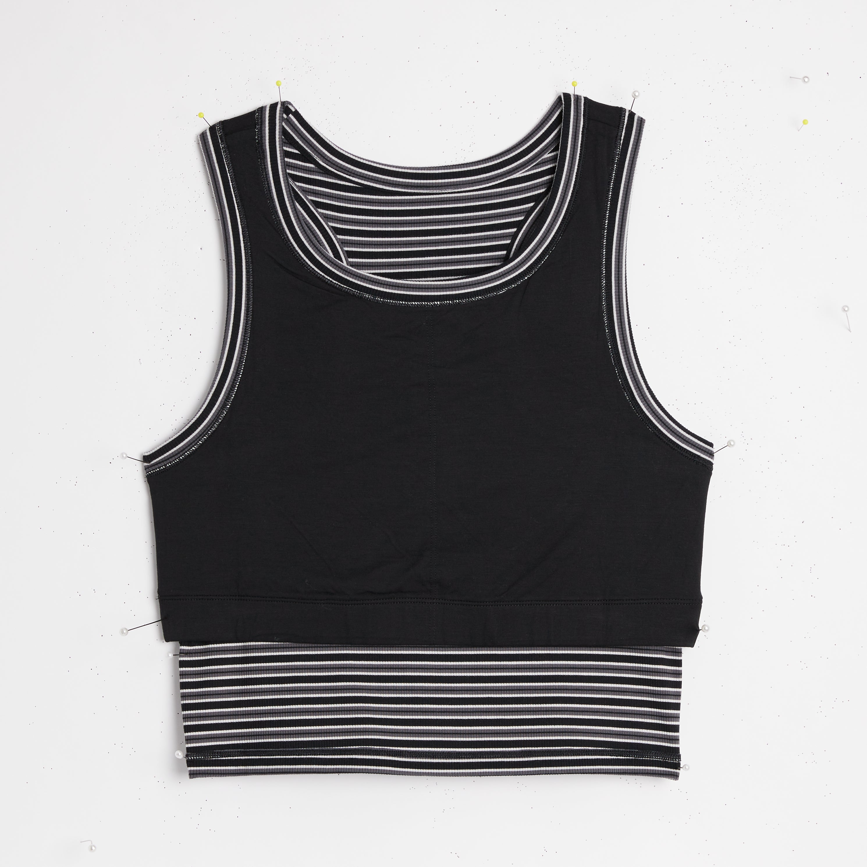 Bamboo Rib Bra Top - Icy Stripe