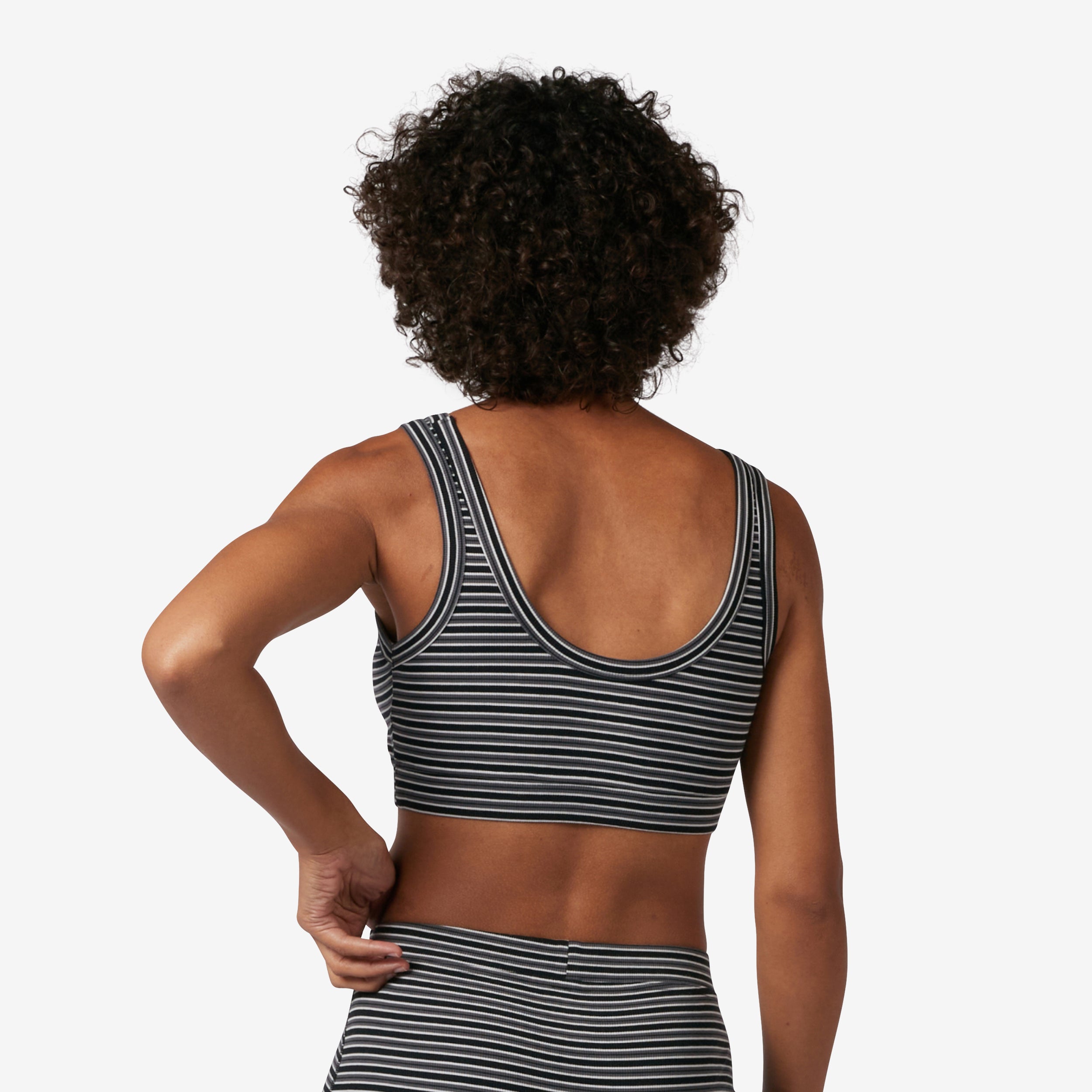 Bamboo Rib Essentials Soft Bra - Icy Stripe
