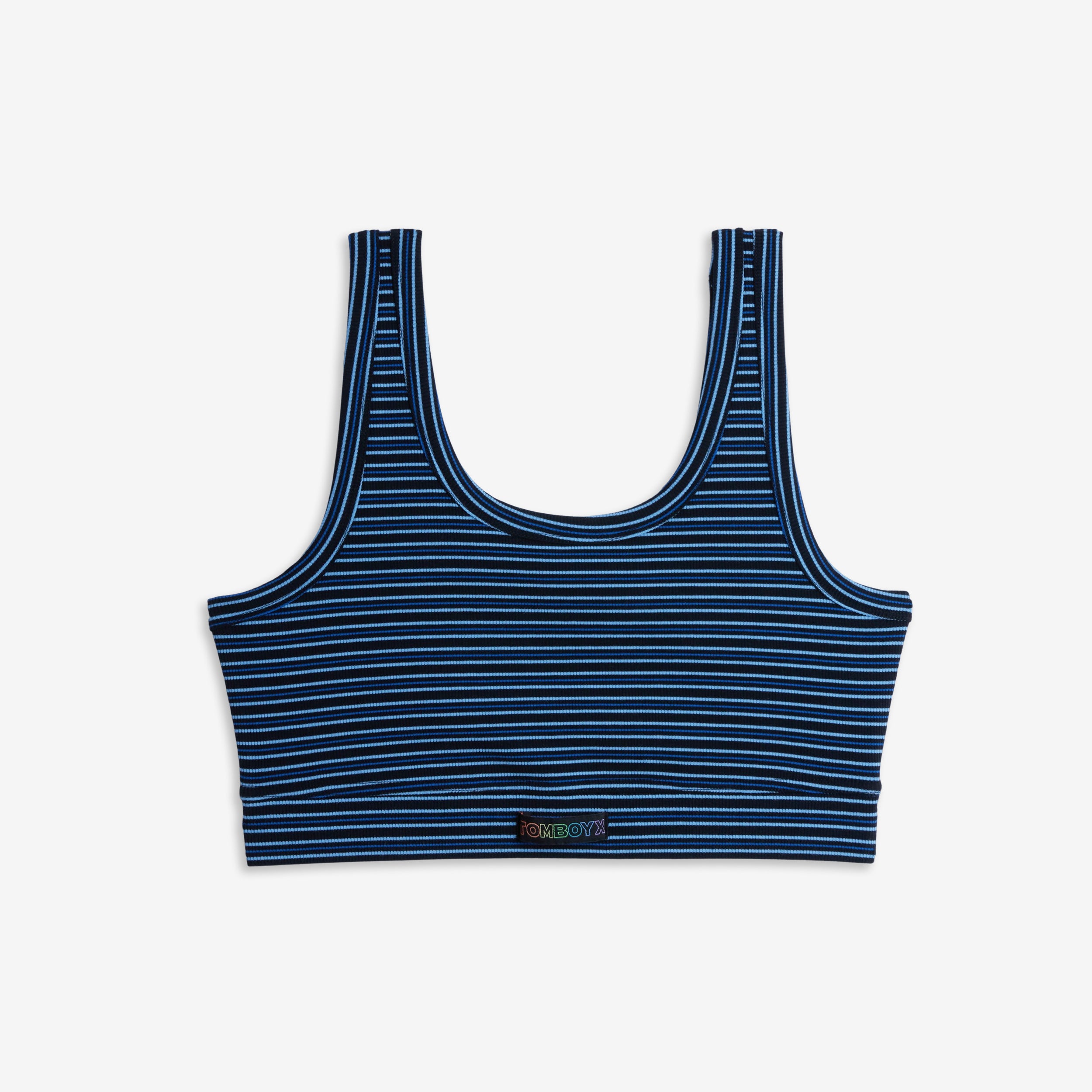 Bamboo Rib Essentials Soft Bra - Ink Blue Stripe