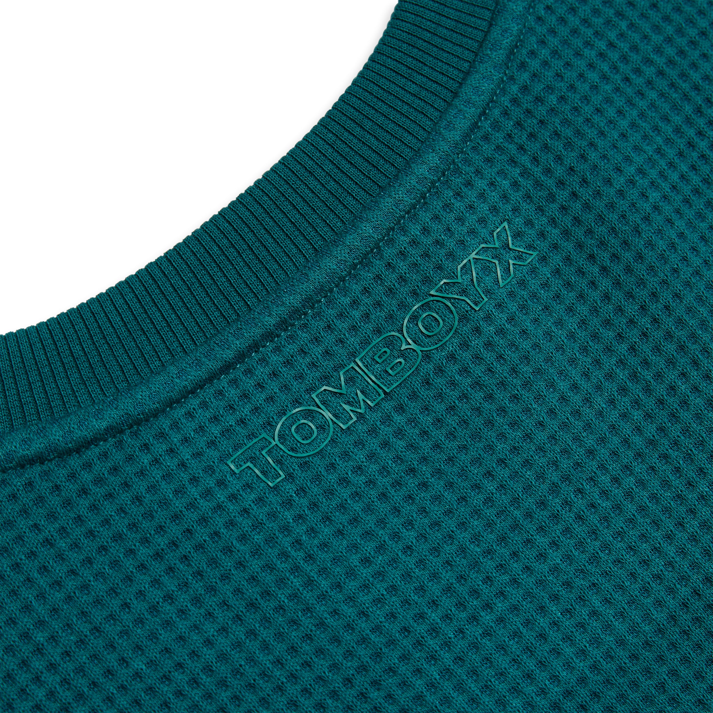 Modal Cloud Waffle Long Sleeve Cargo Crew - Jaded Teal