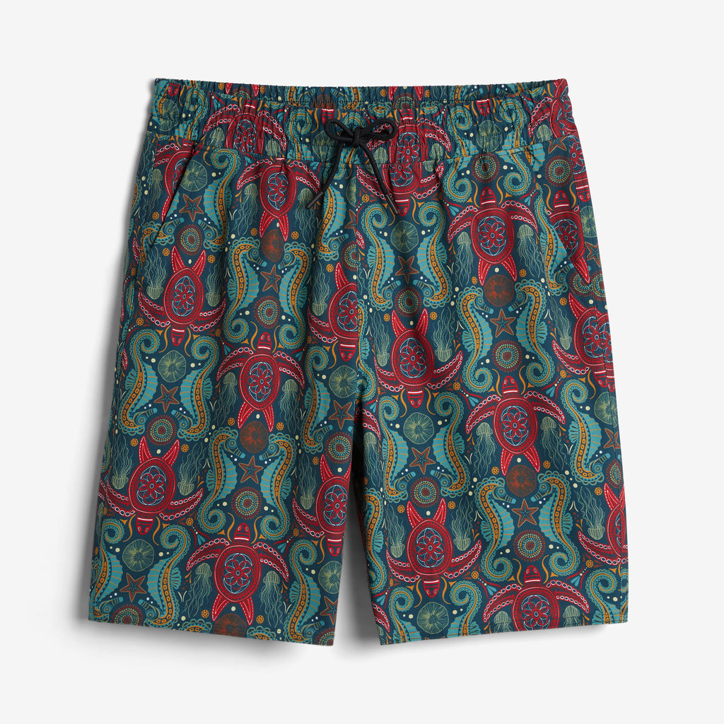 Swim 9" Lined Board Shorts Light Weight Marine Mosaic