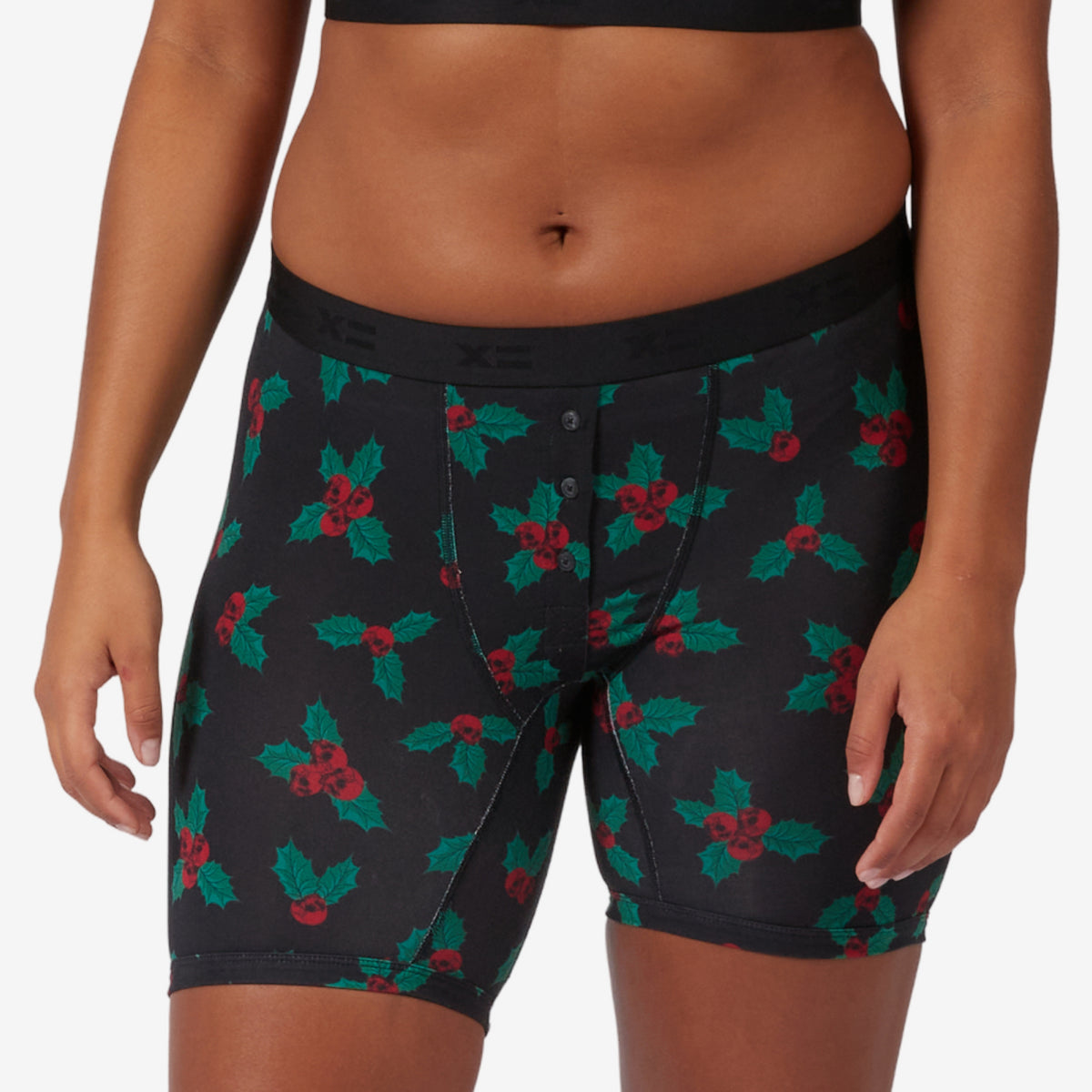 6" Fly Boxer Briefs - TENCEL Modal Skull Mistletoe