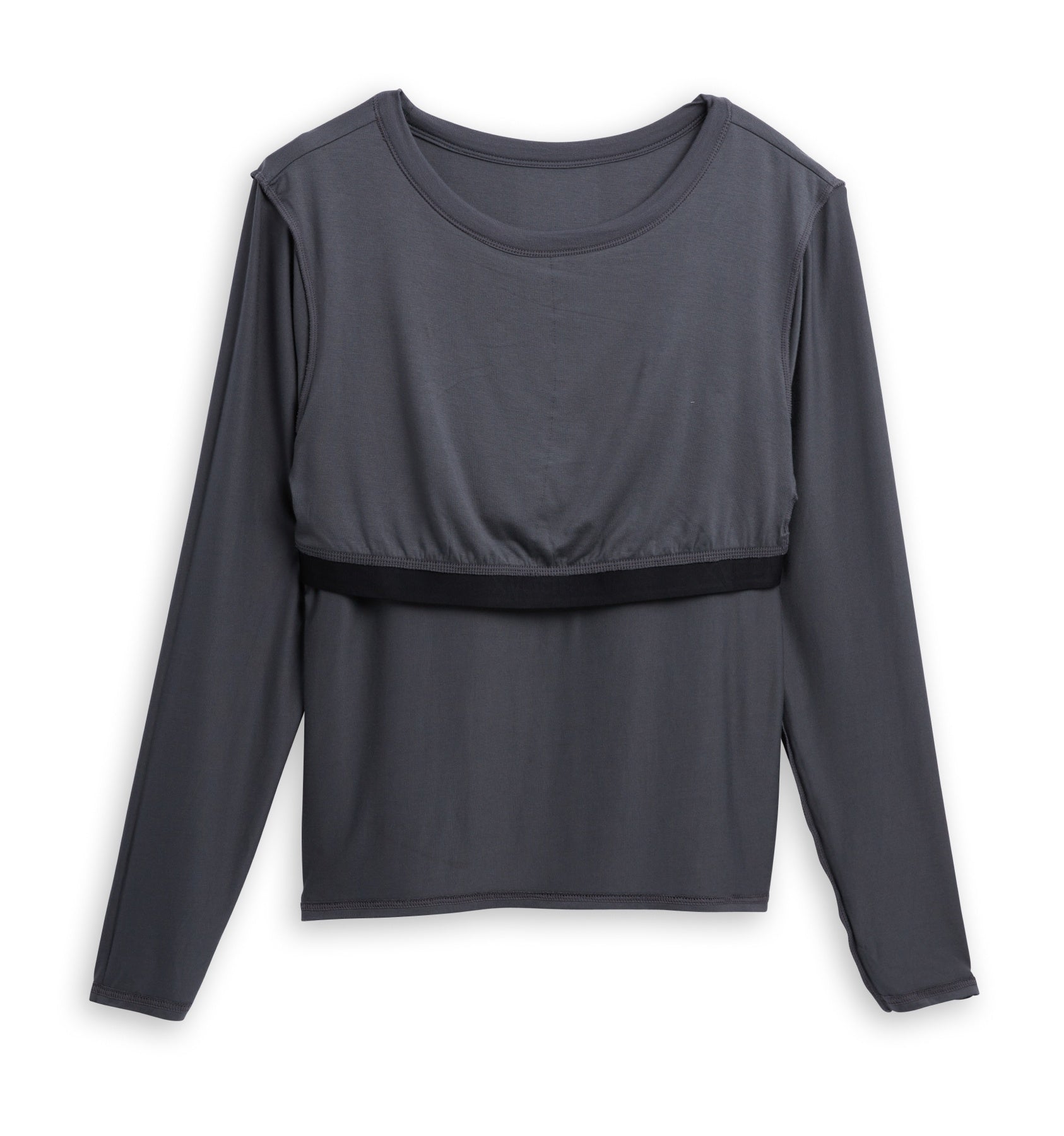 Long Sleeve Bra Top - TENCEL™ Modal Slate