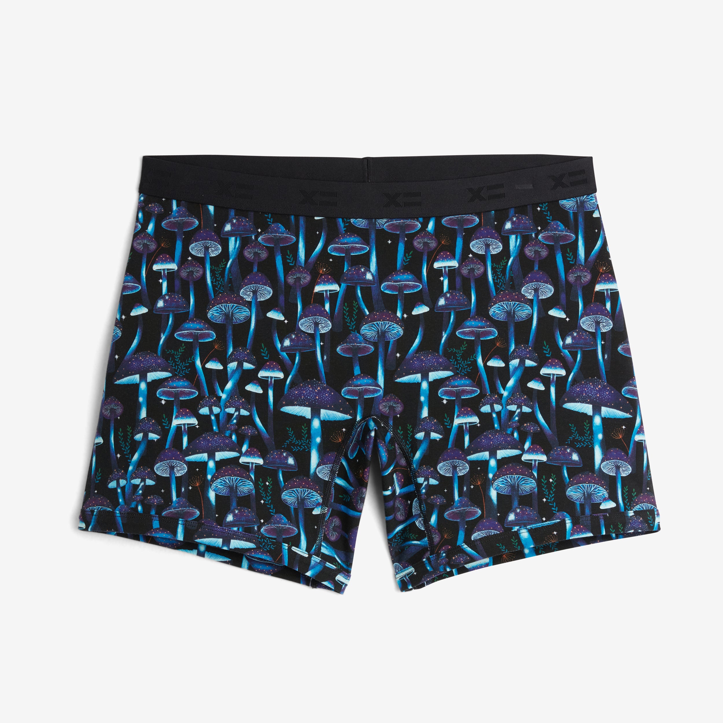 6" No Fly Boxer Briefs - Moonlit Mushrooms