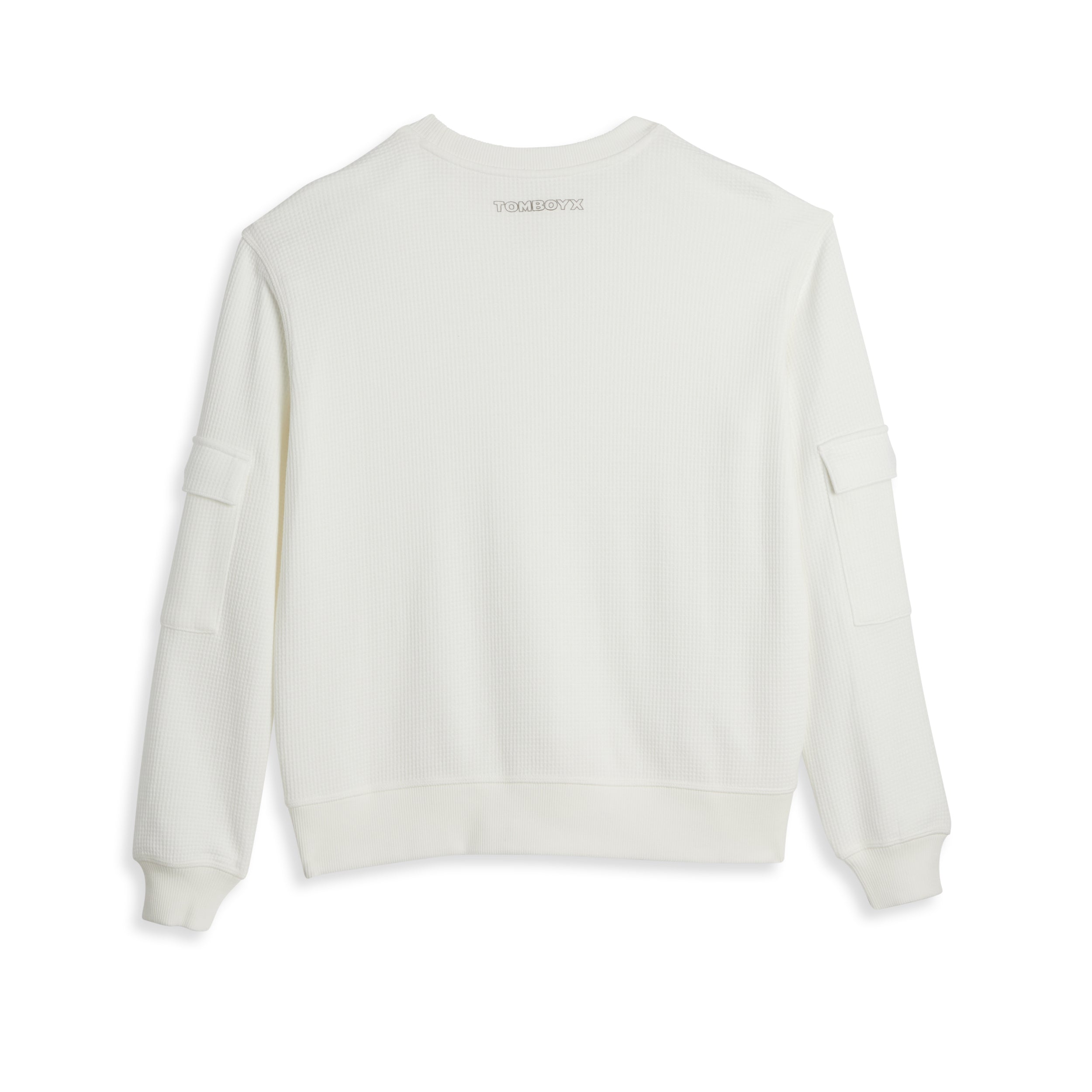 Modal Cloud Waffle Long Sleeve Cargo Crew - Natural