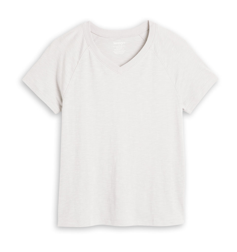 Short Sleeve Jersey Slub V Neck Tee
