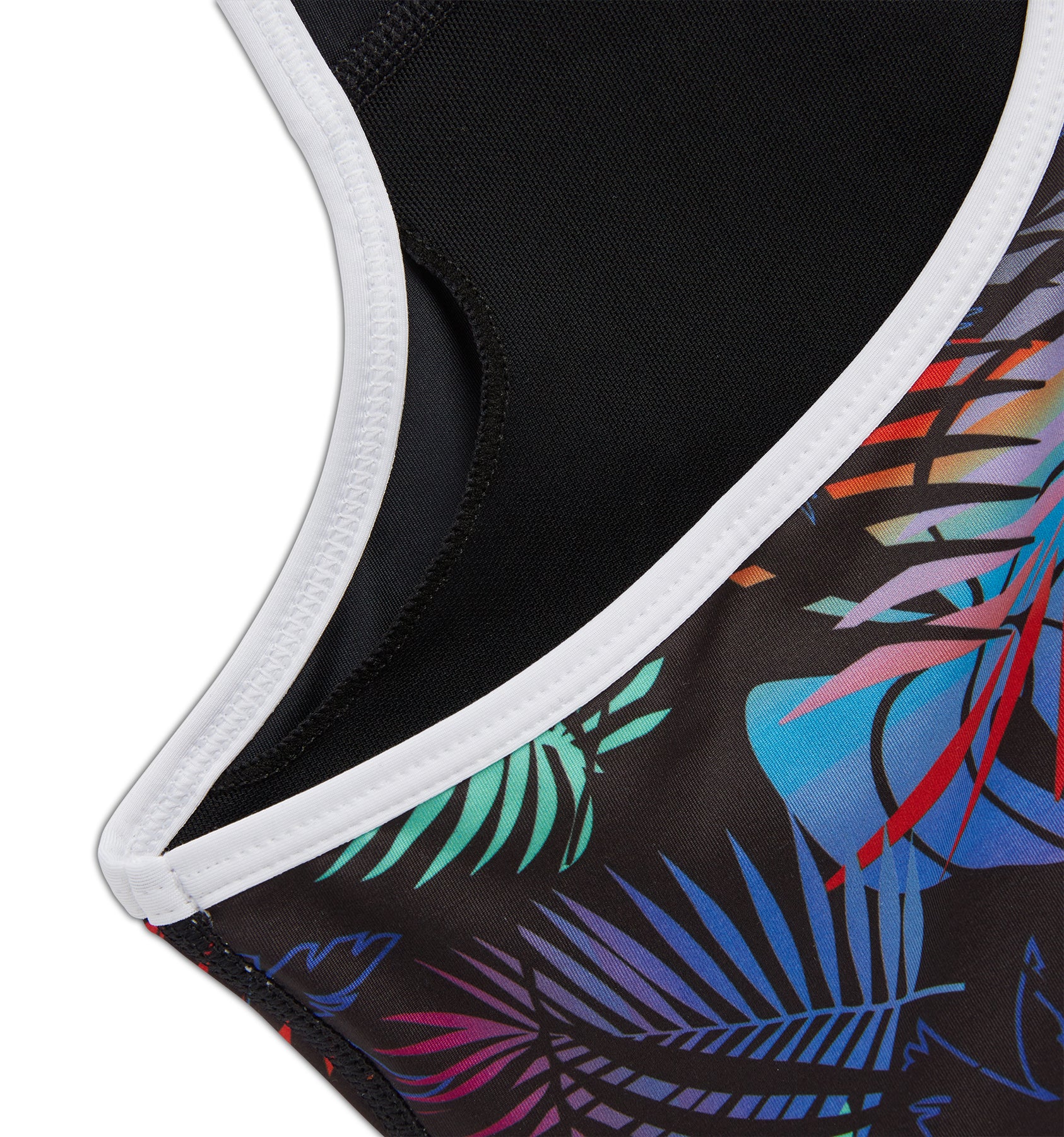 Swim Racerback Zip Compression Top - Palm Dreams