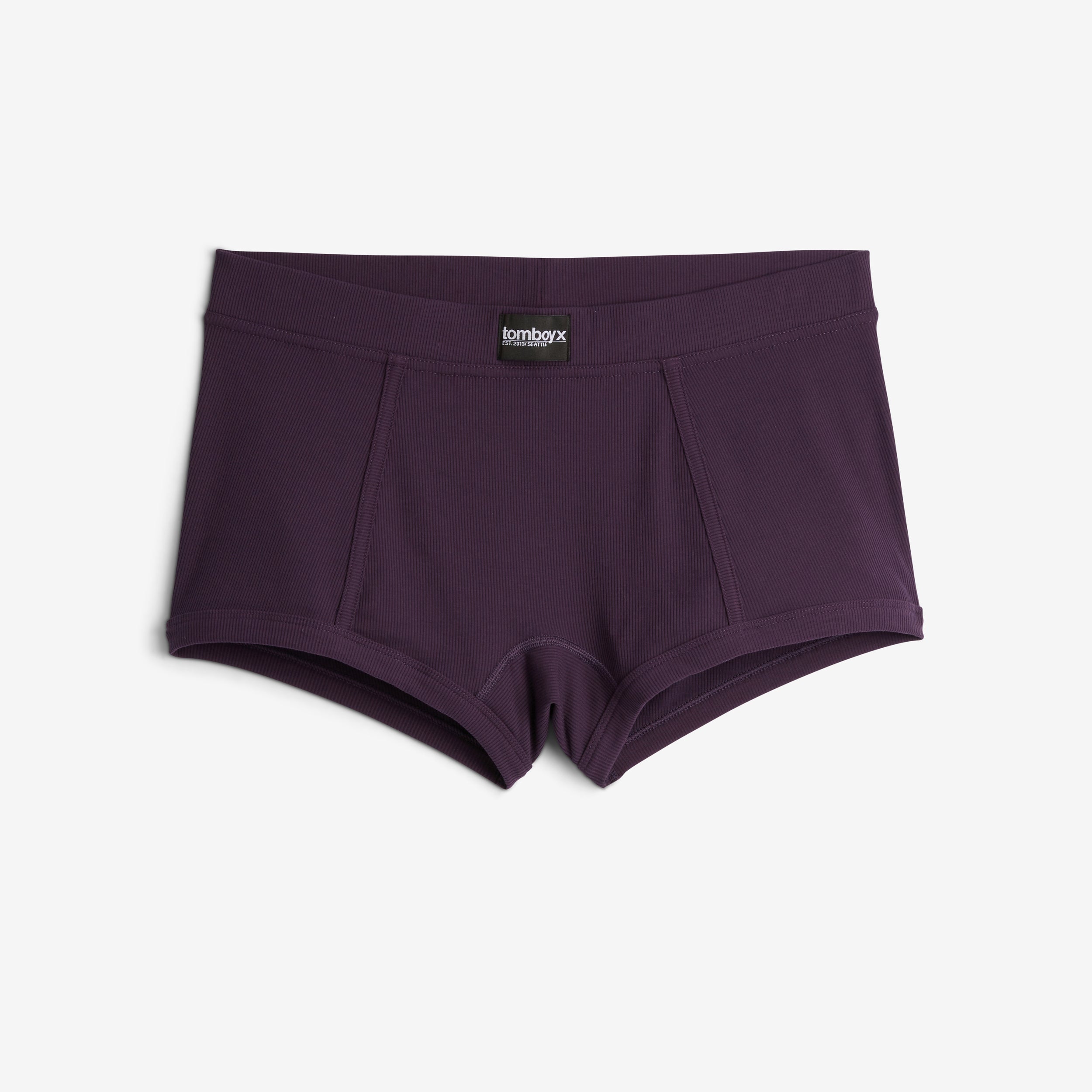 Bamboo Rib Boy Shorts - Plum