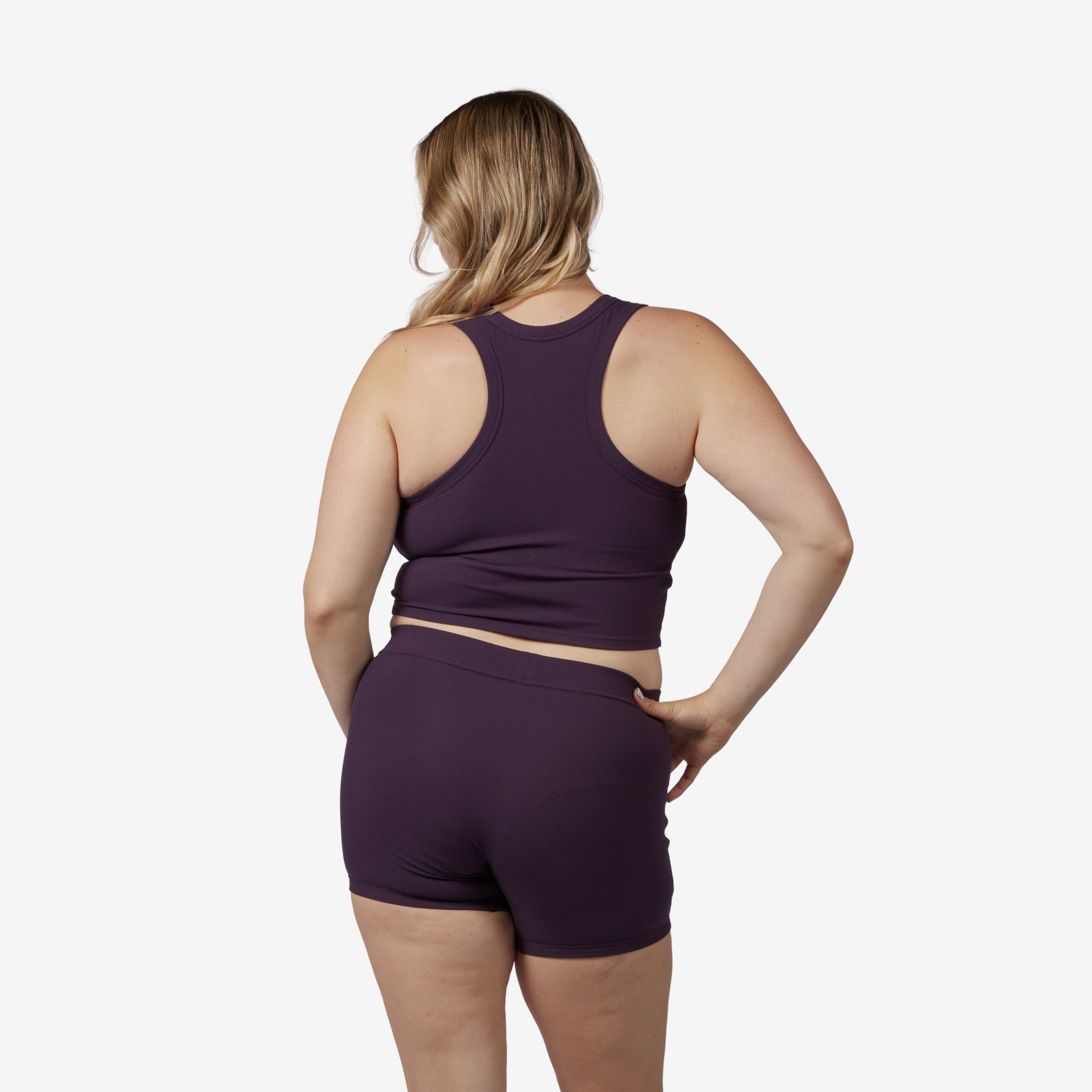 Bamboo Rib Bra Top - Plum