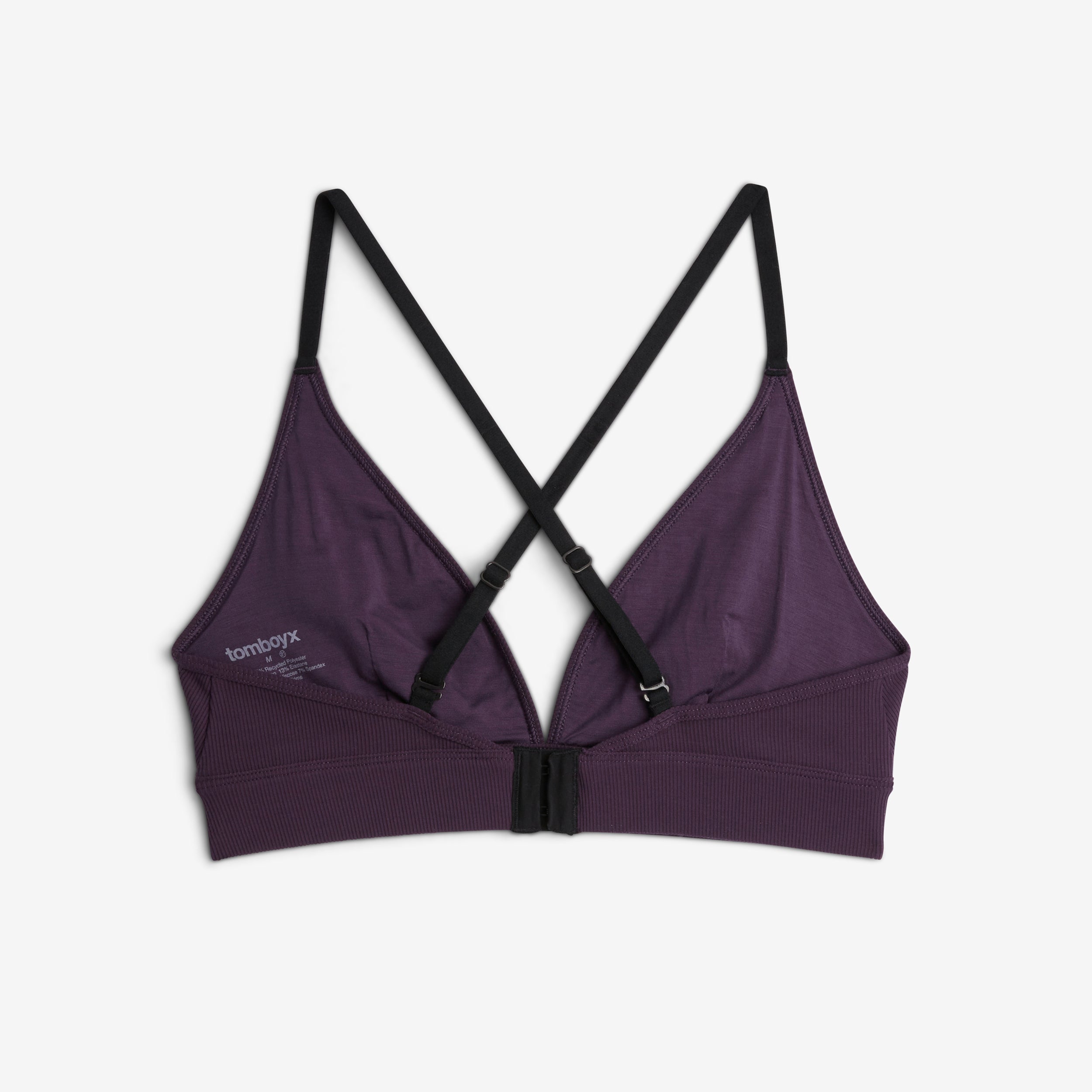 Bamboo Rib Triangle Bralette - Plum