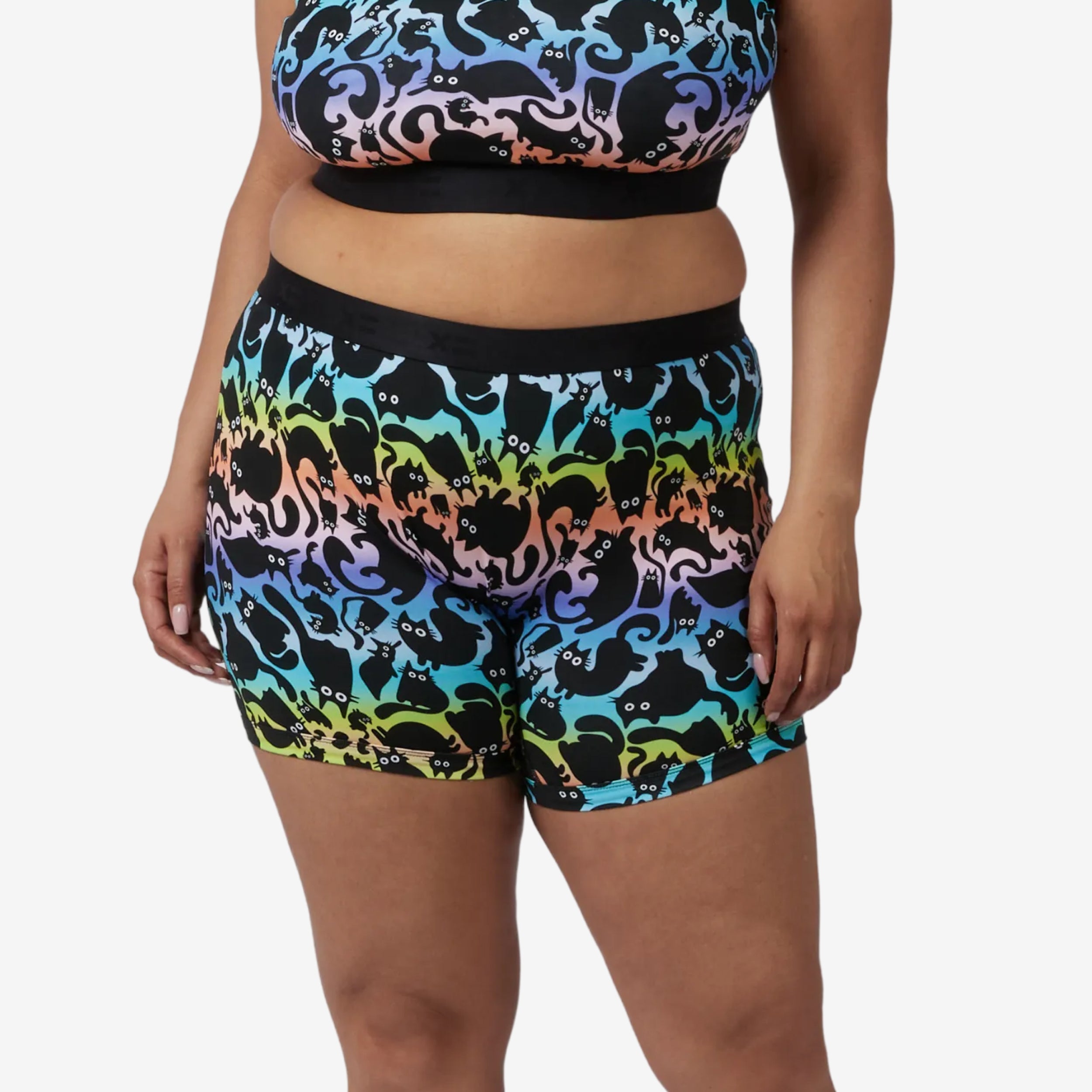6" No Fly Boxer Briefs - Purrfect Rainbow