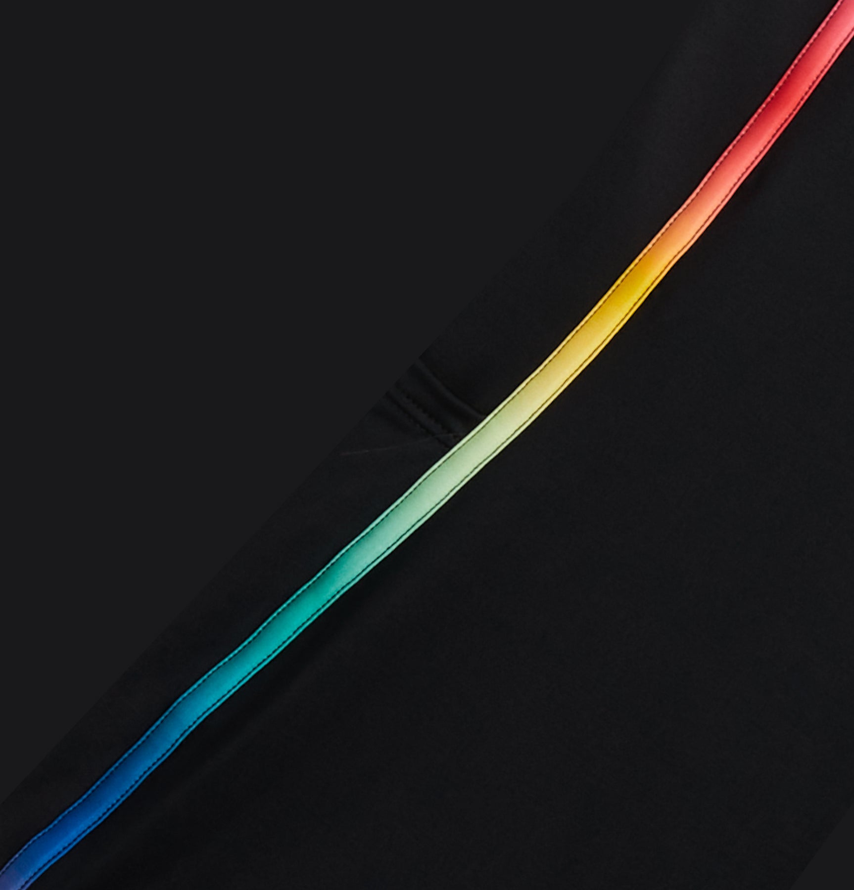 Straight Up Longline Top  - Black Rainbow Ombre