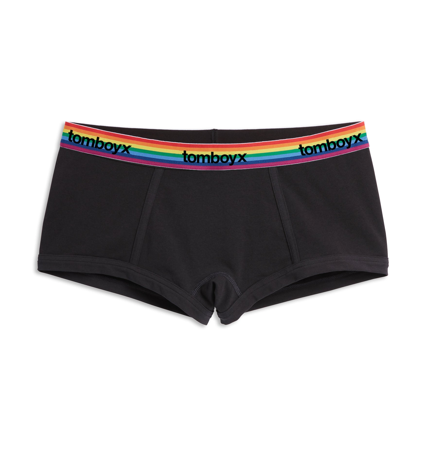 Boy Shorts - Black Rainbow Logo