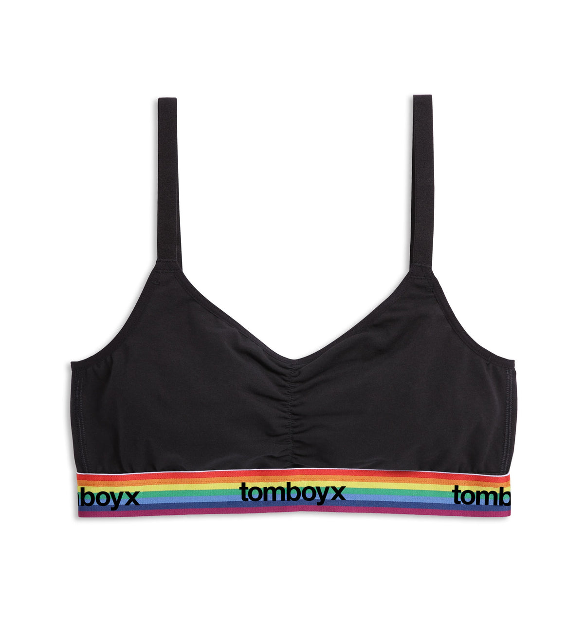 V Neck Bralette Rainbow Logo