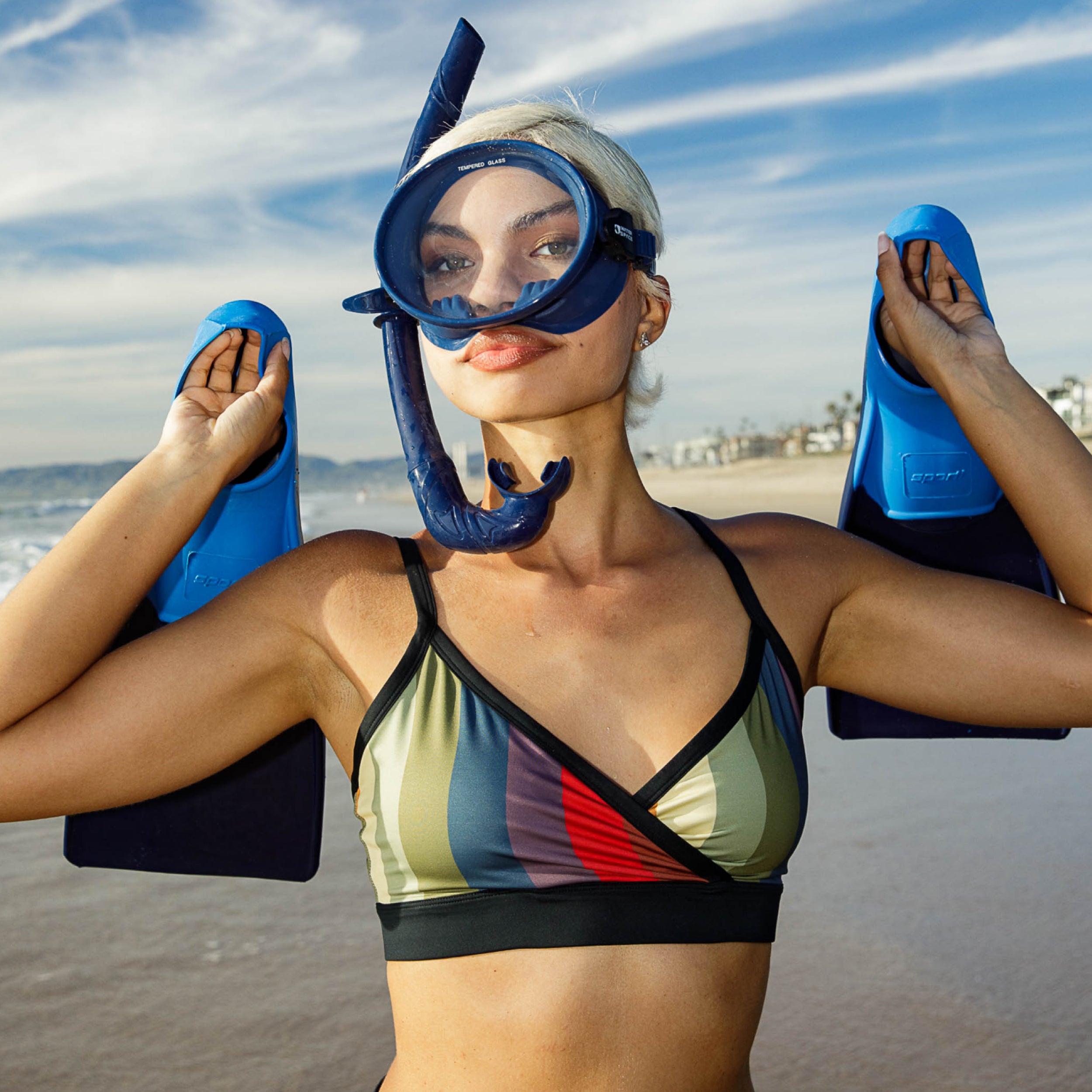 Swim Wrap Top - Rainbow Wave