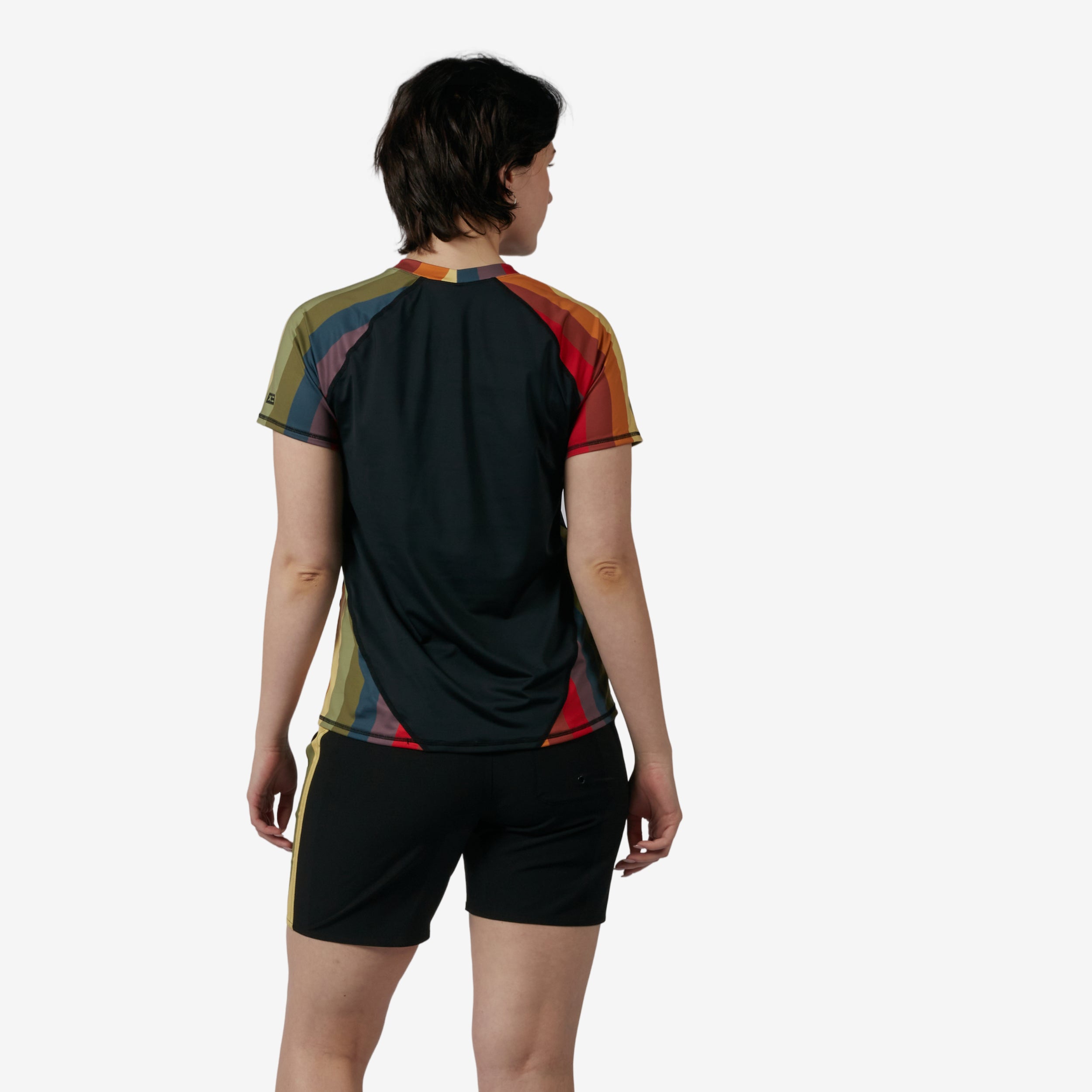 Swim Rashguard Tee - Rainbow Wave