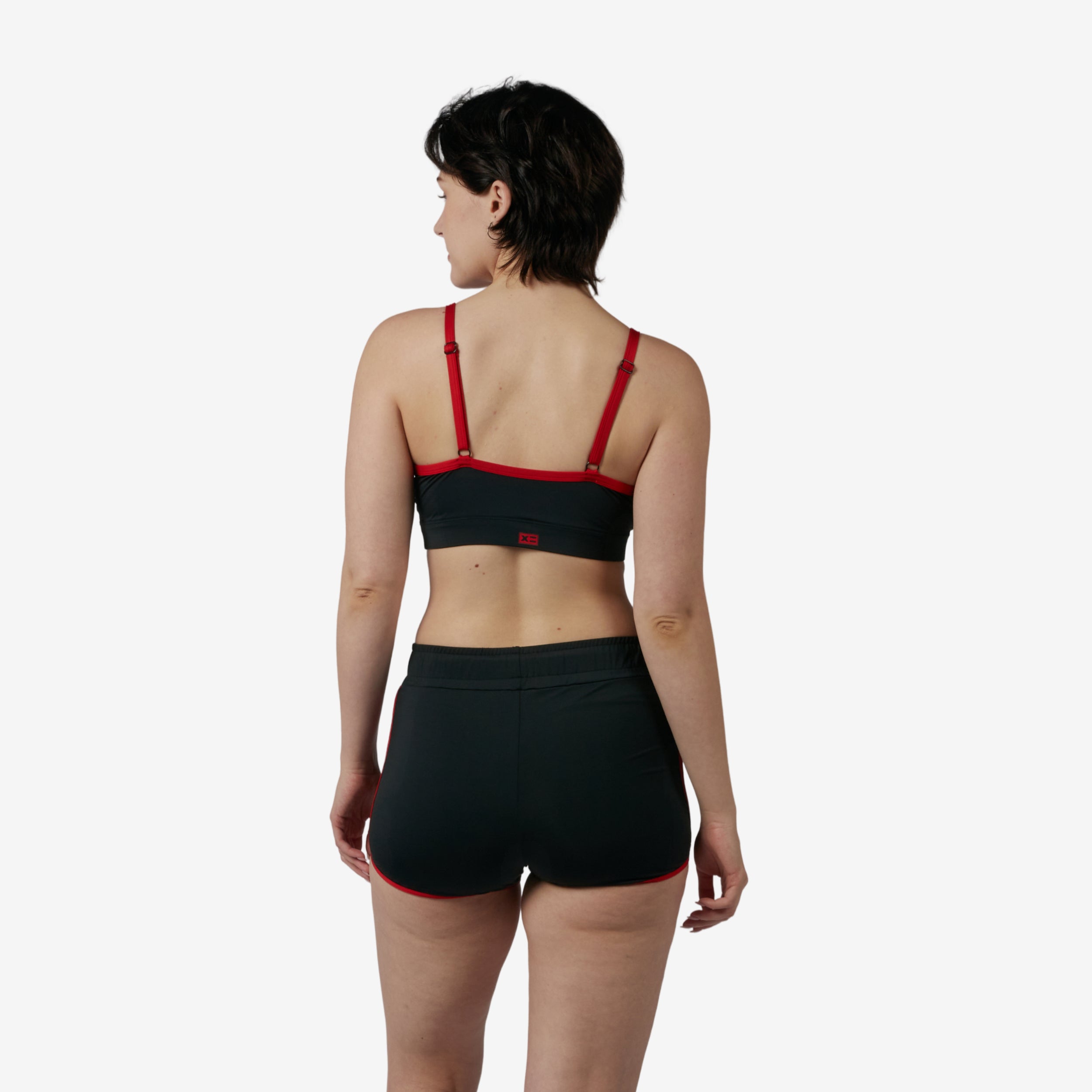 Swim High Waisted Boy Short - Red Edge