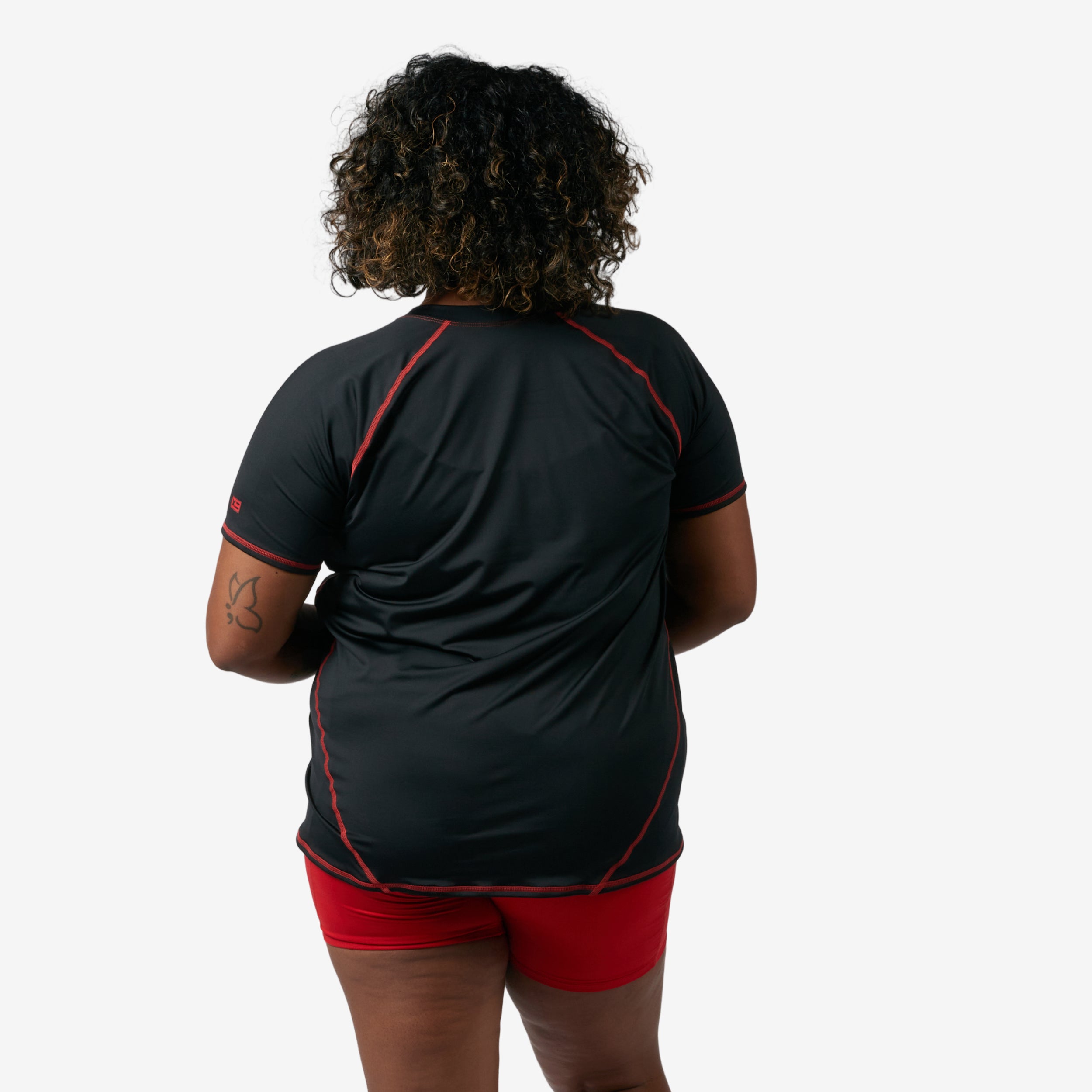 Swim Rashguard Tee - Red Edge