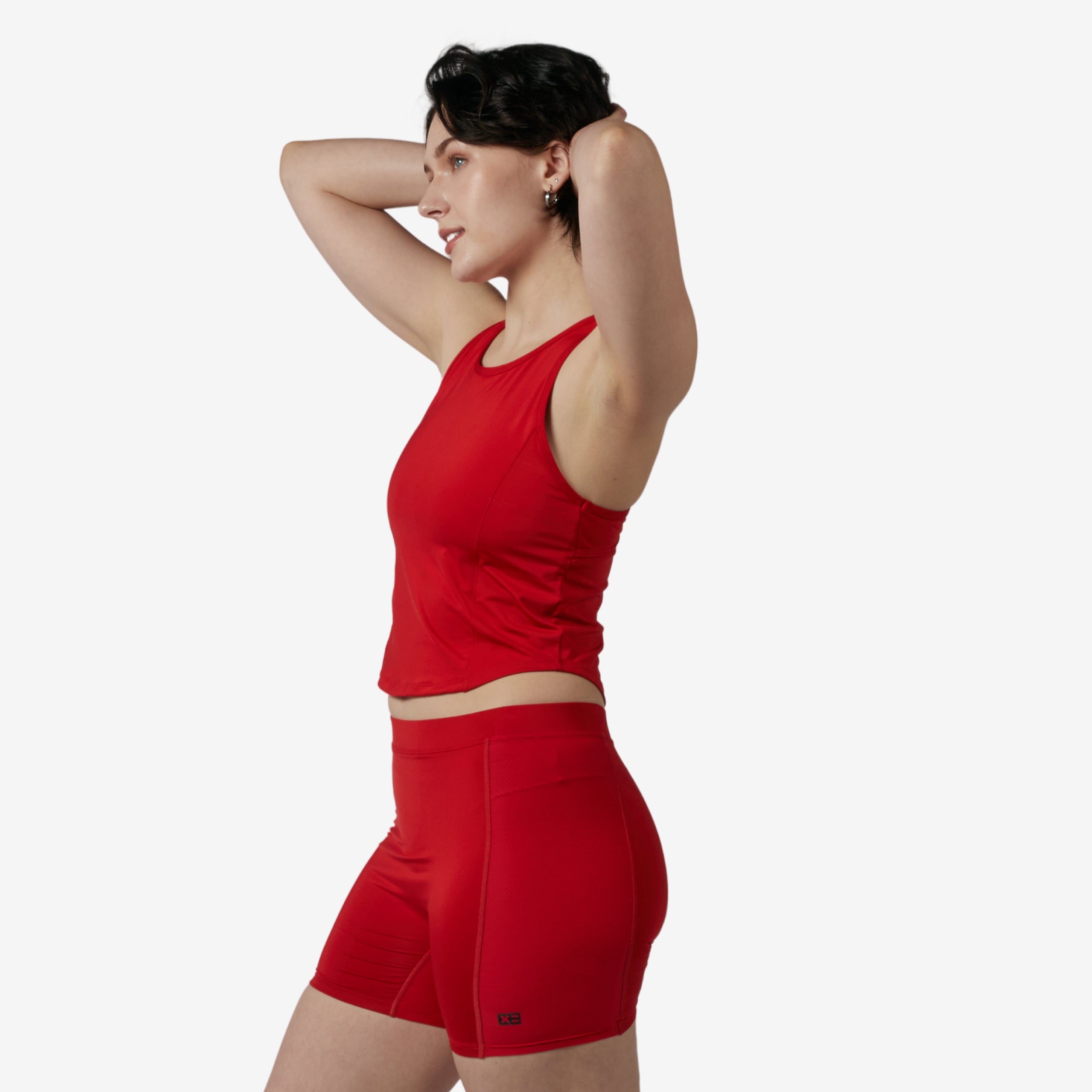 Swim High Neck Top - Red