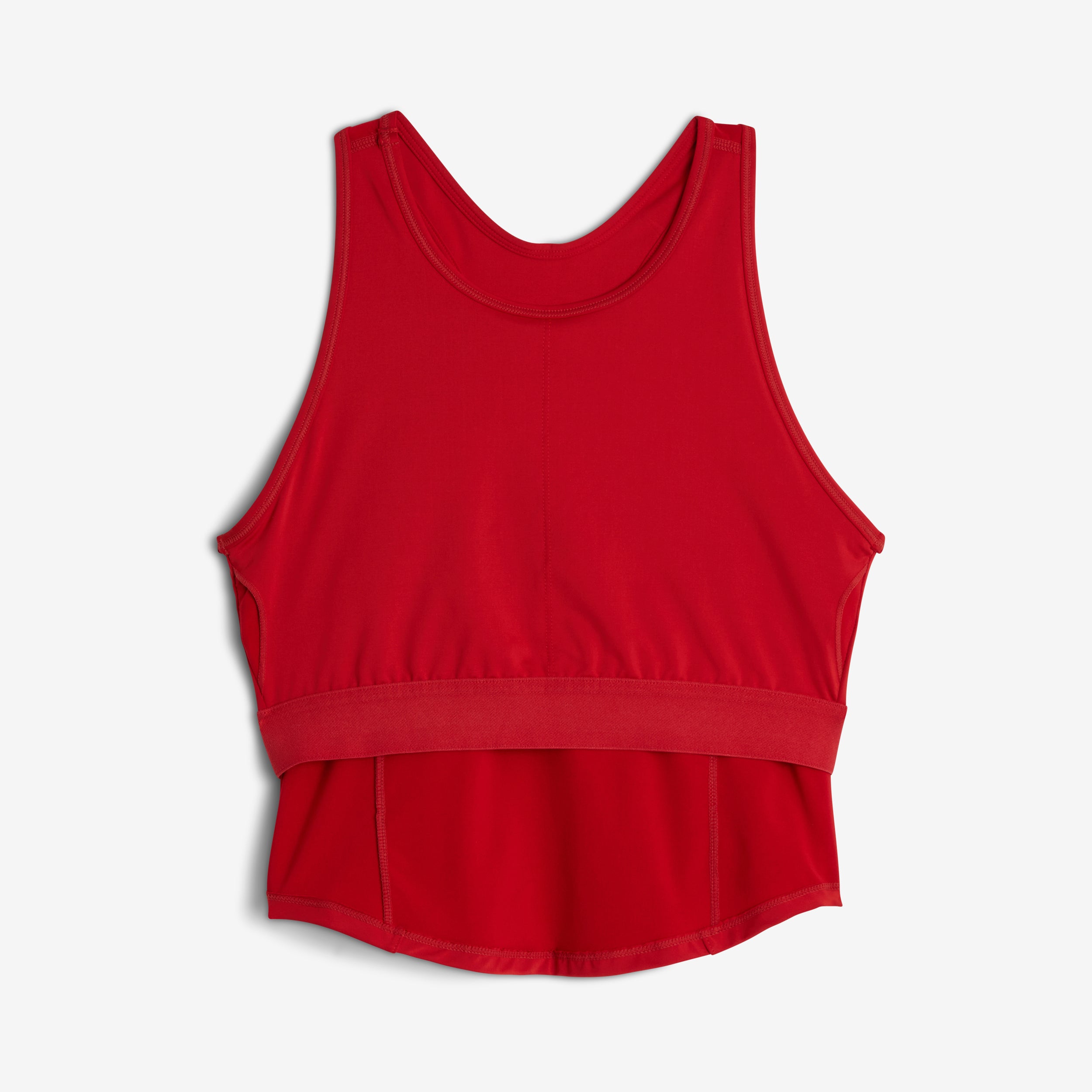 Swim High Neck Top - Red