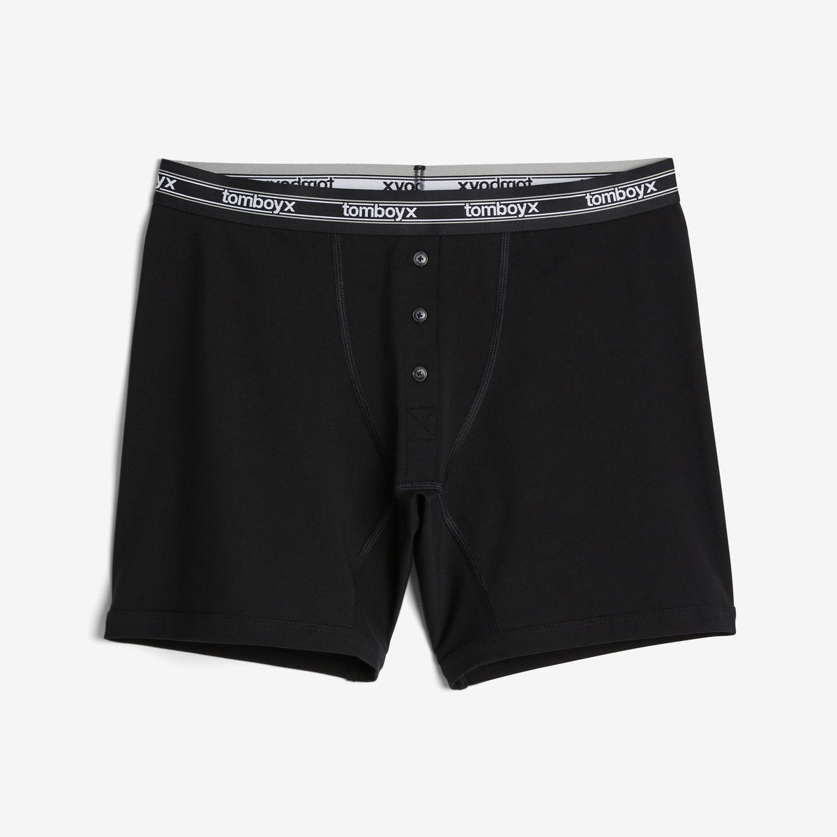 6" Fly Boxer Briefs - Black Retro Logo