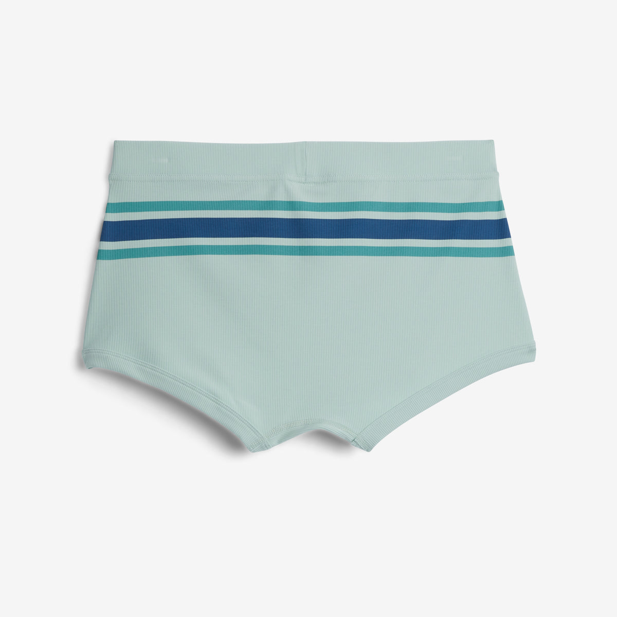 Bamboo Rib Boy Shorts - Retro Stripe Blue