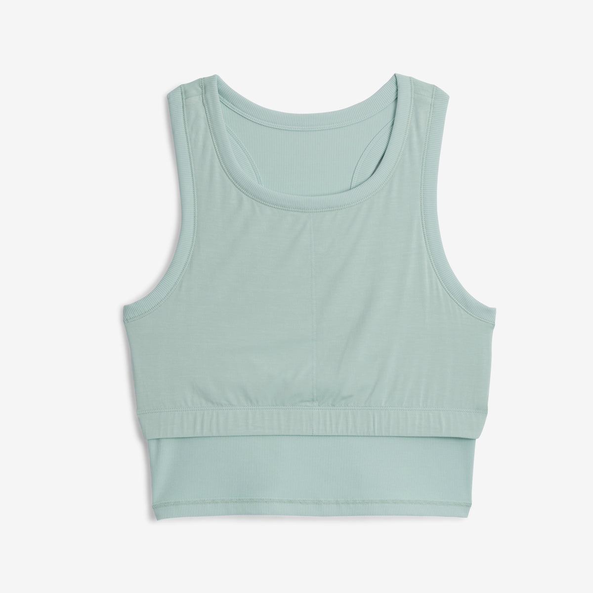 Bamboo Rib Bra Top - Retro Stripe Blue