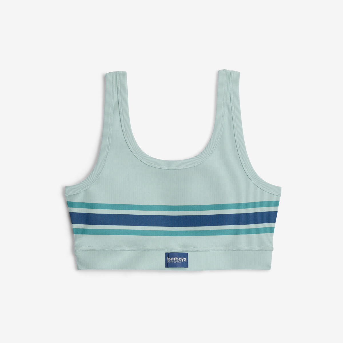Bamboo Rib Essentials Soft Bra - Retro Stripe Blue