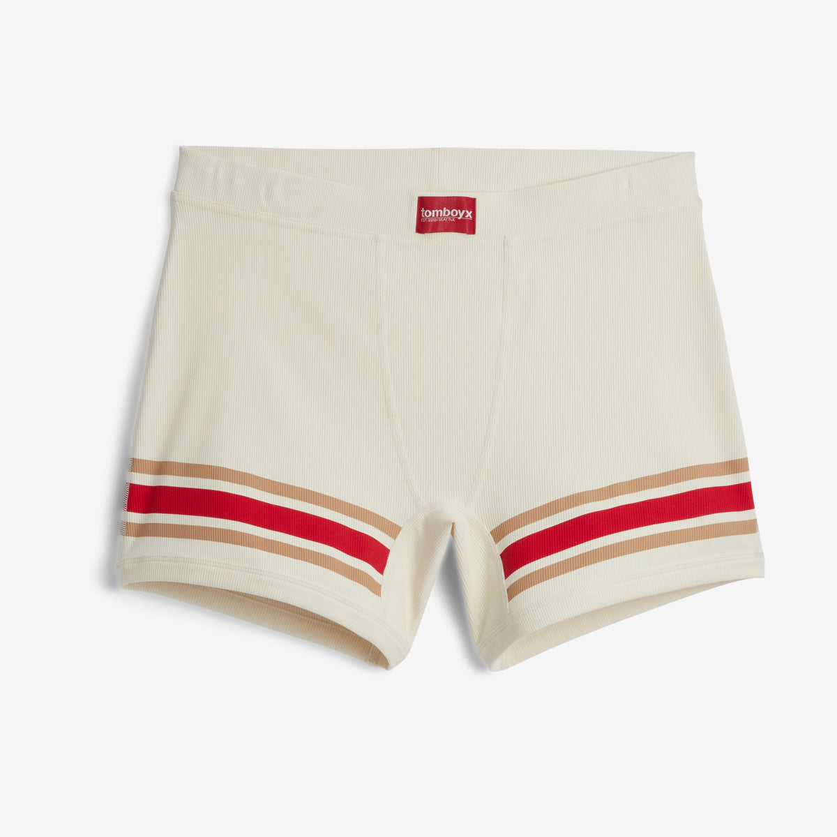 Bamboo Rib 4.5" Trunks - Retro Stripe Red