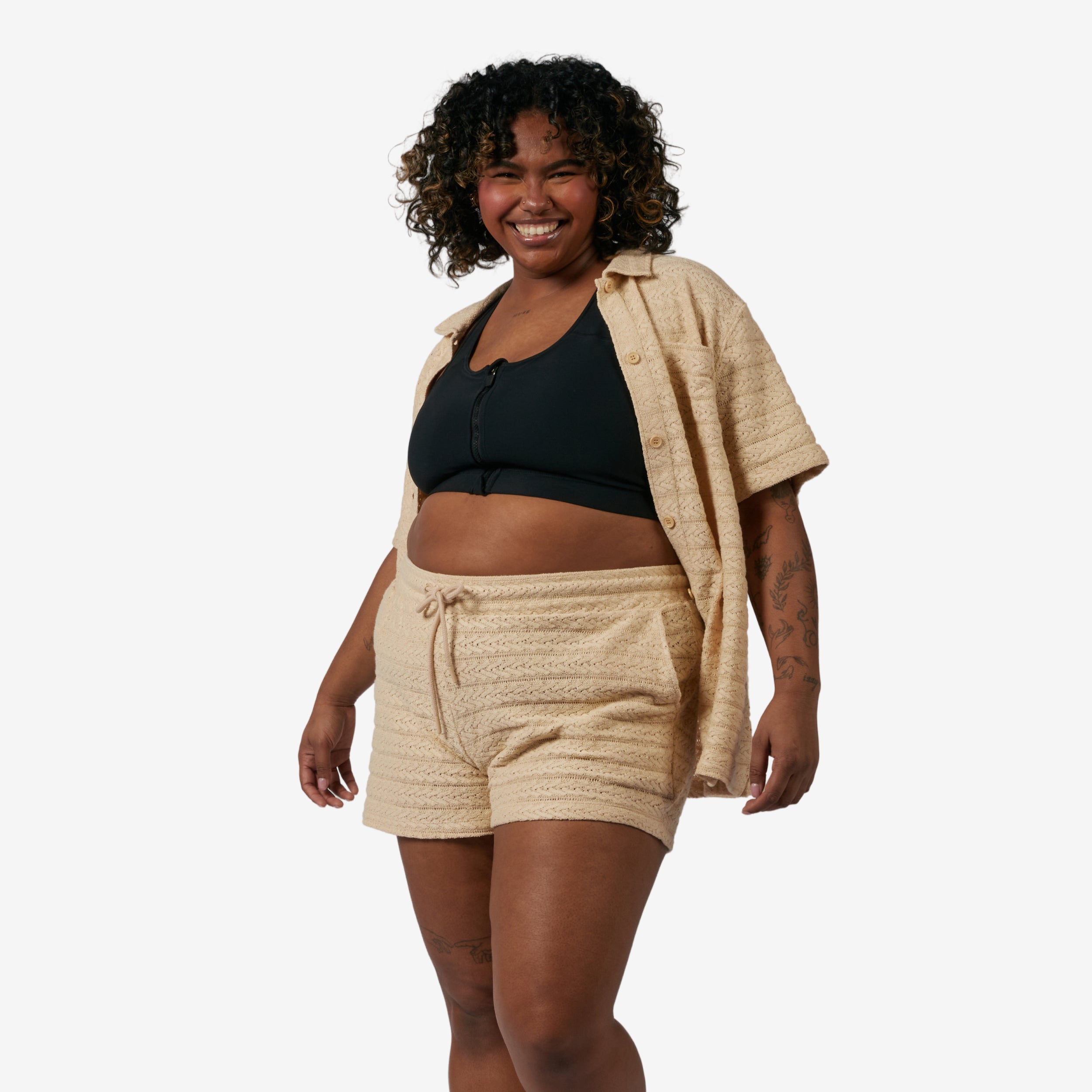 Crochet Cabana Short - Sandshell