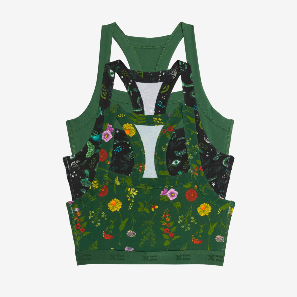 Scoop Soft Bra 3-Pack - Fern and Floral
