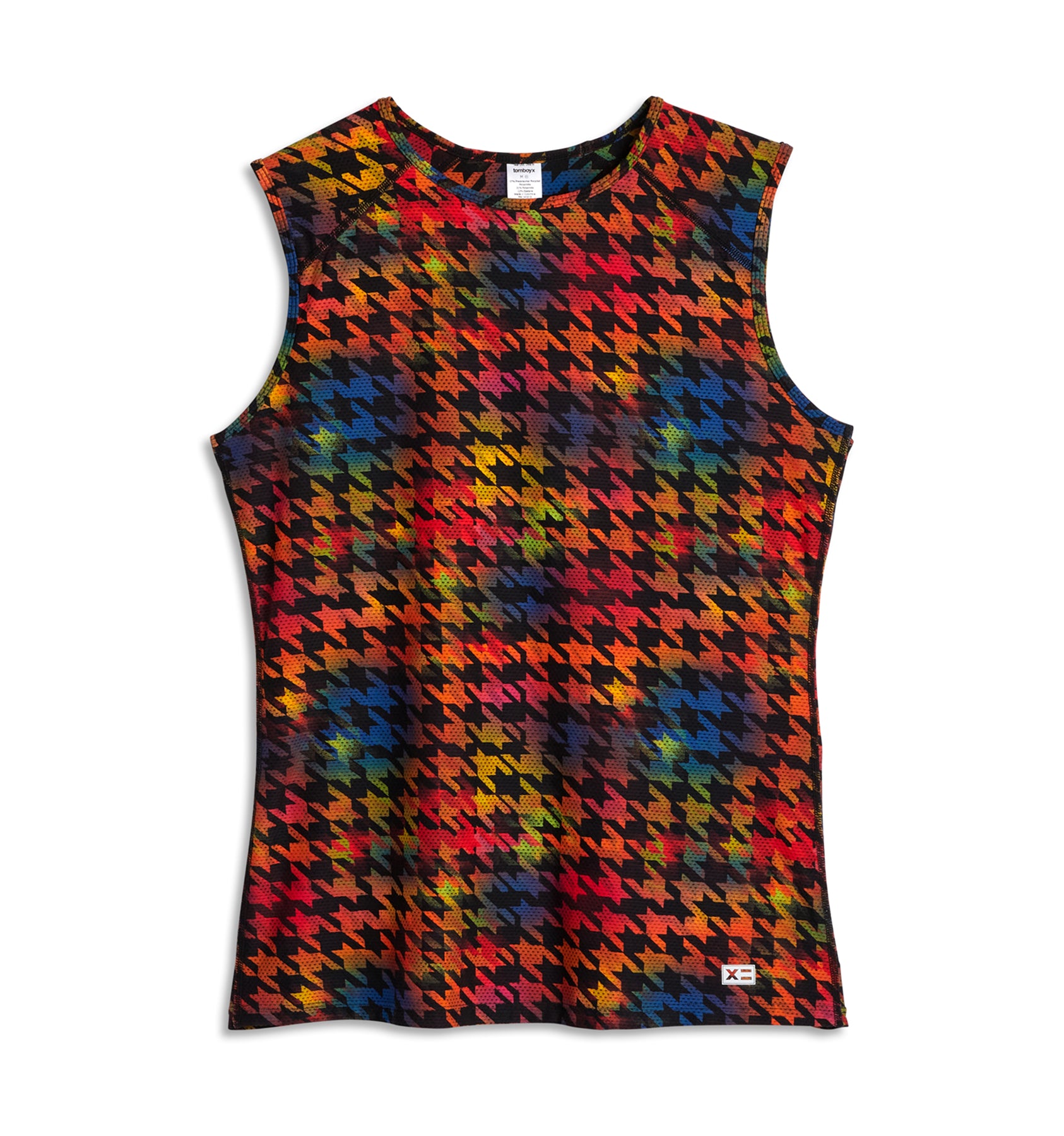 Solarmesh Tank - Rainbow Houndstooth