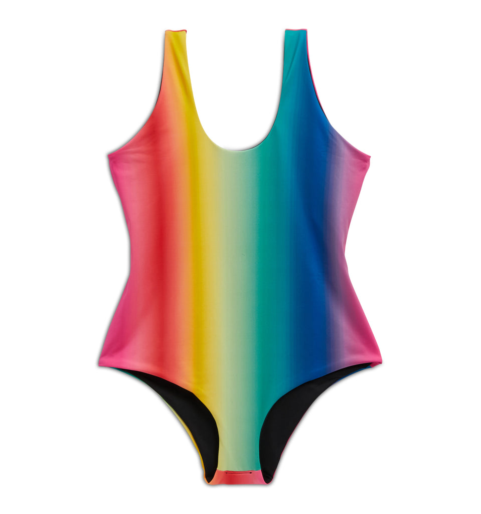 Swim Reversible One-Piece - Melting Rainbow – tomboyx
