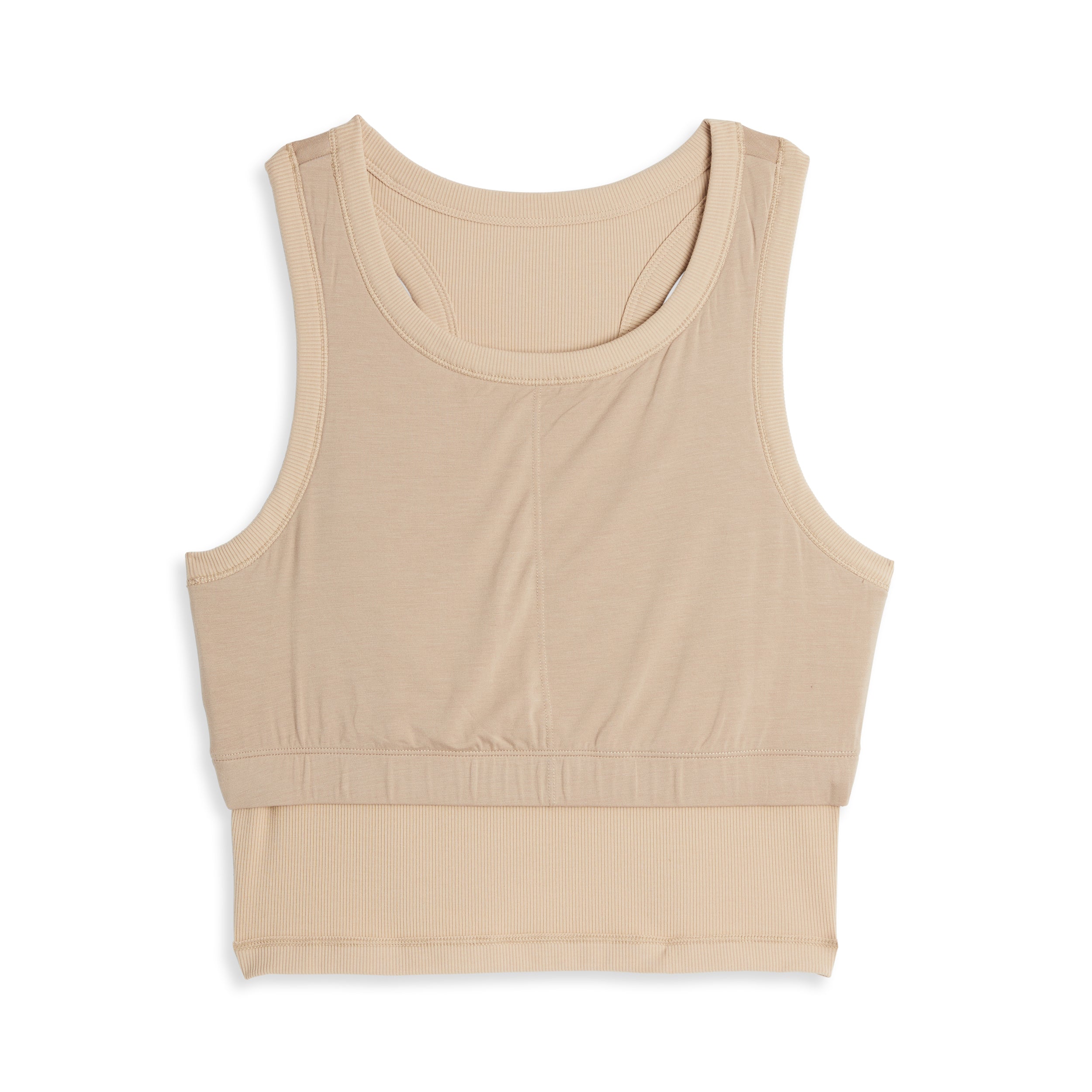 Bamboo Rib Bra Top - Taupe