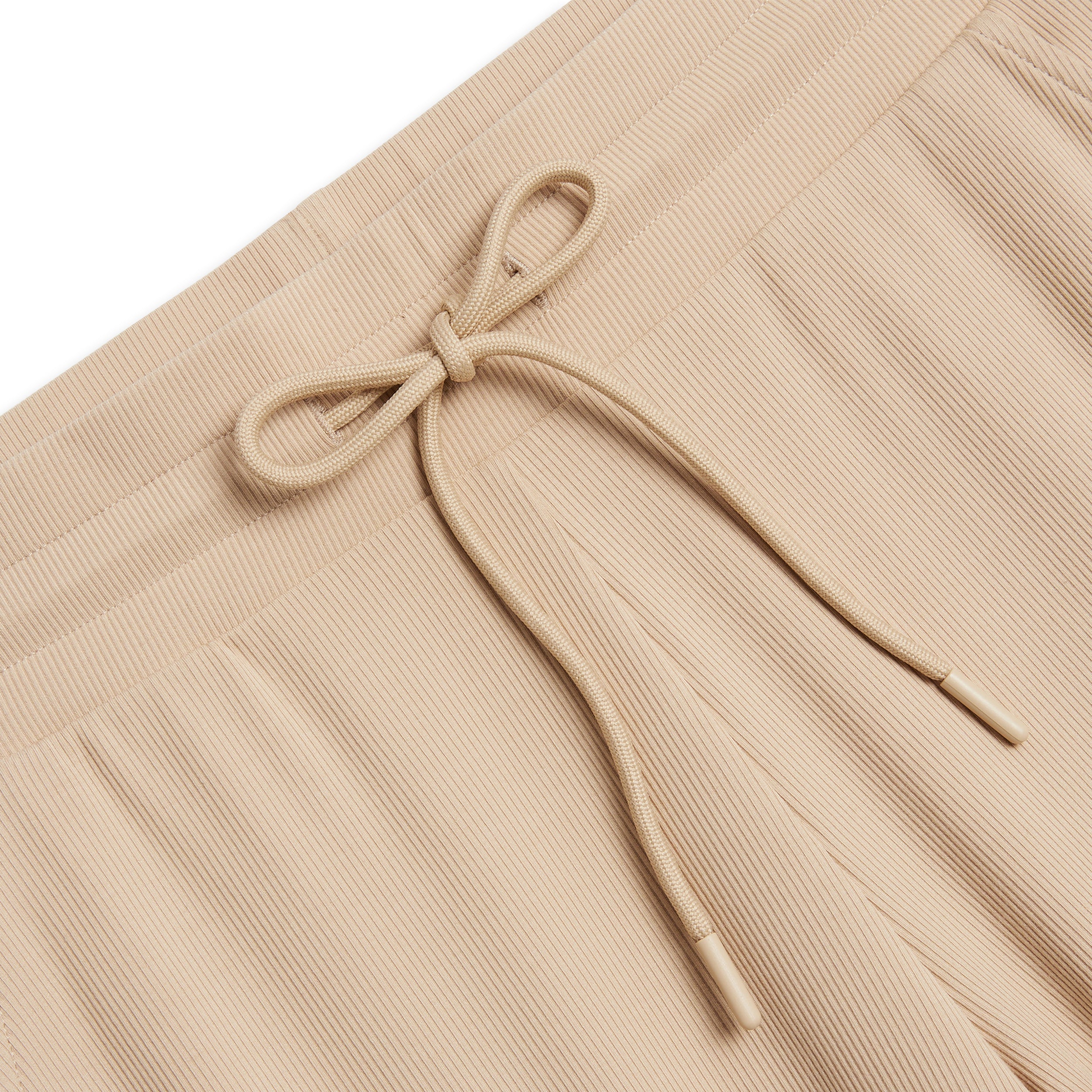 Bamboo Rib Drawstring Jogger - Taupe
