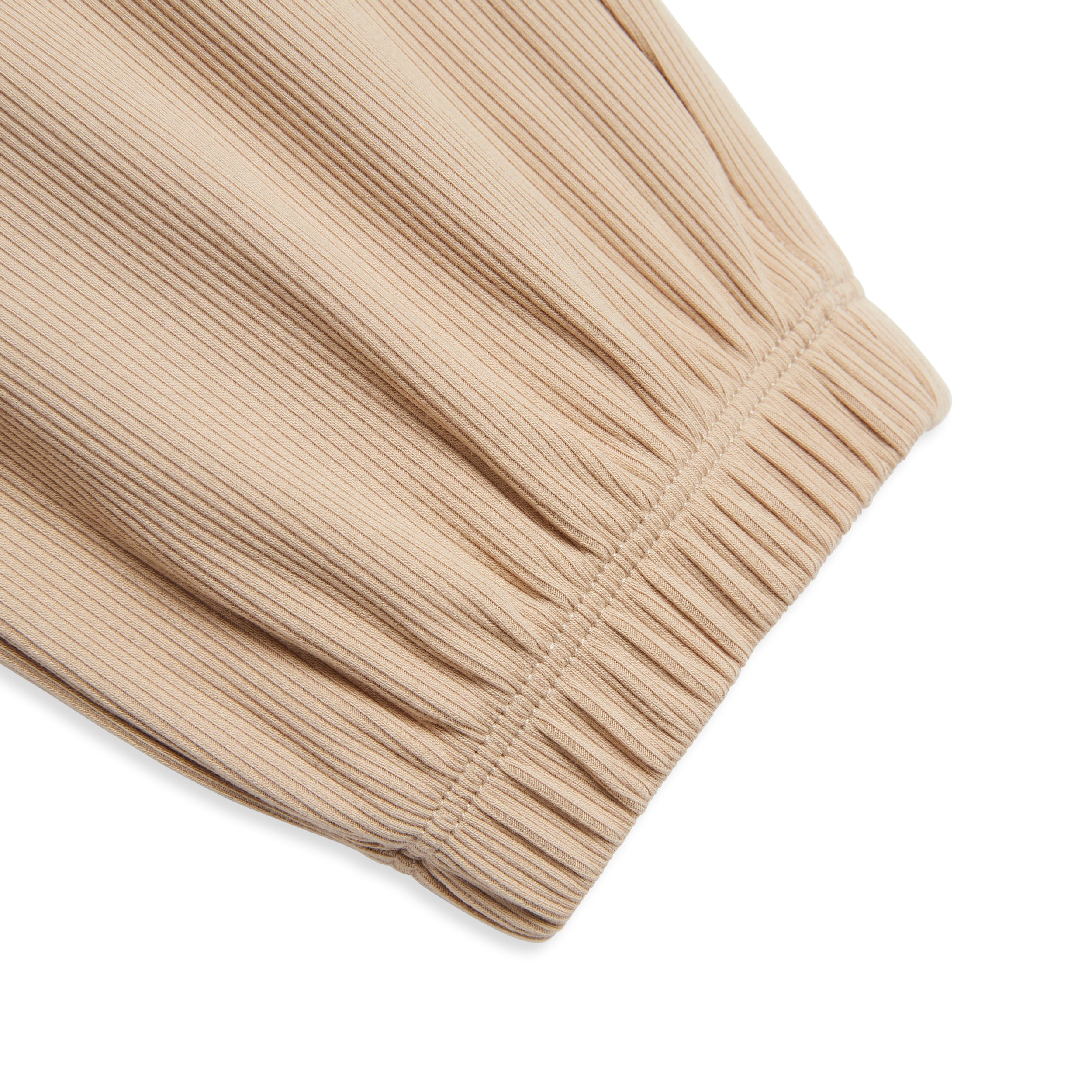 Bamboo Rib Drawstring Jogger - Taupe
