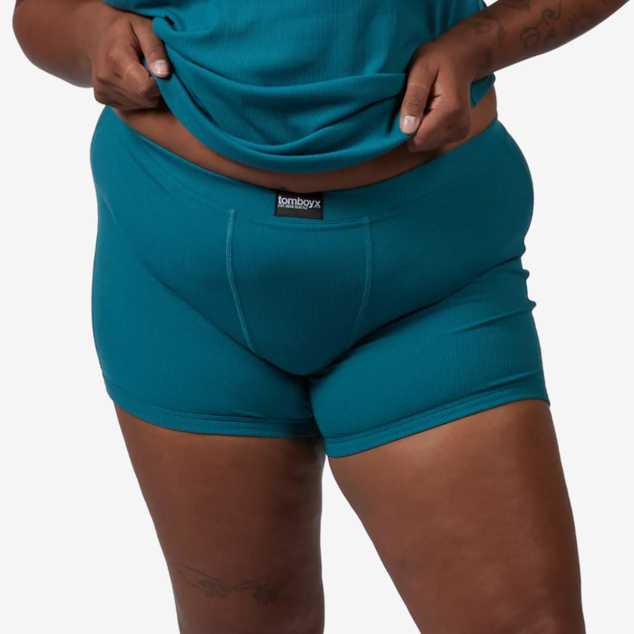 Bamboo Rib 4.5" Trunks - Teal Time