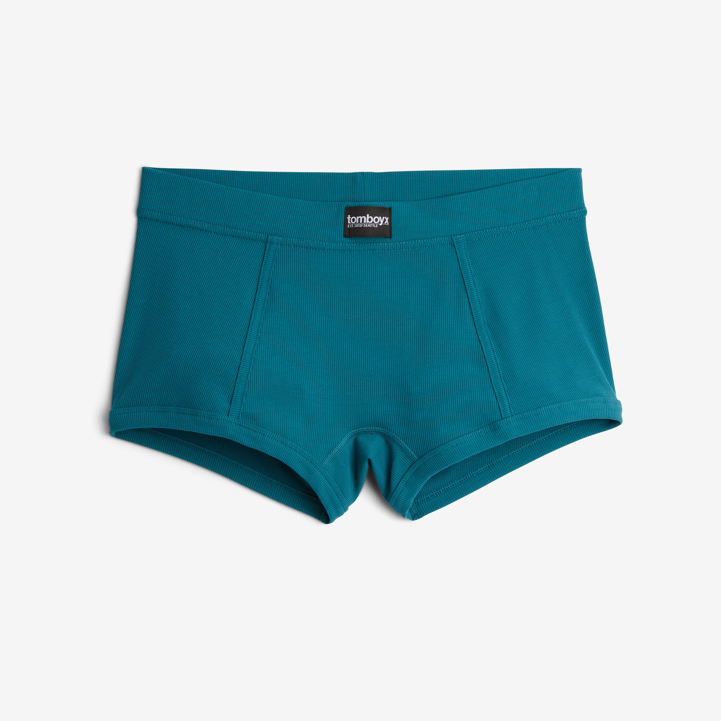 Bamboo Rib Boy Shorts - Teal Time