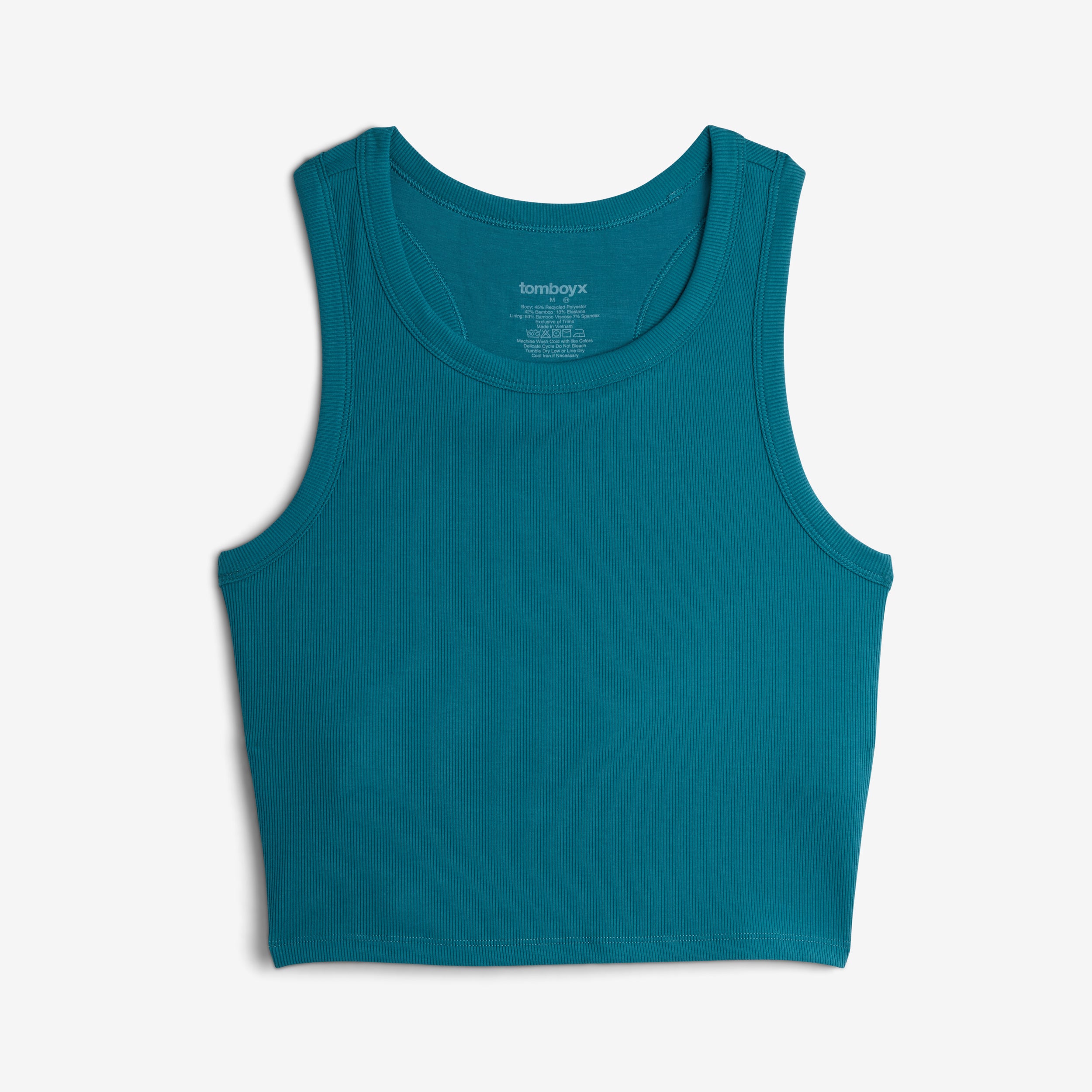 Bamboo Rib Bra Top - Teal Time
