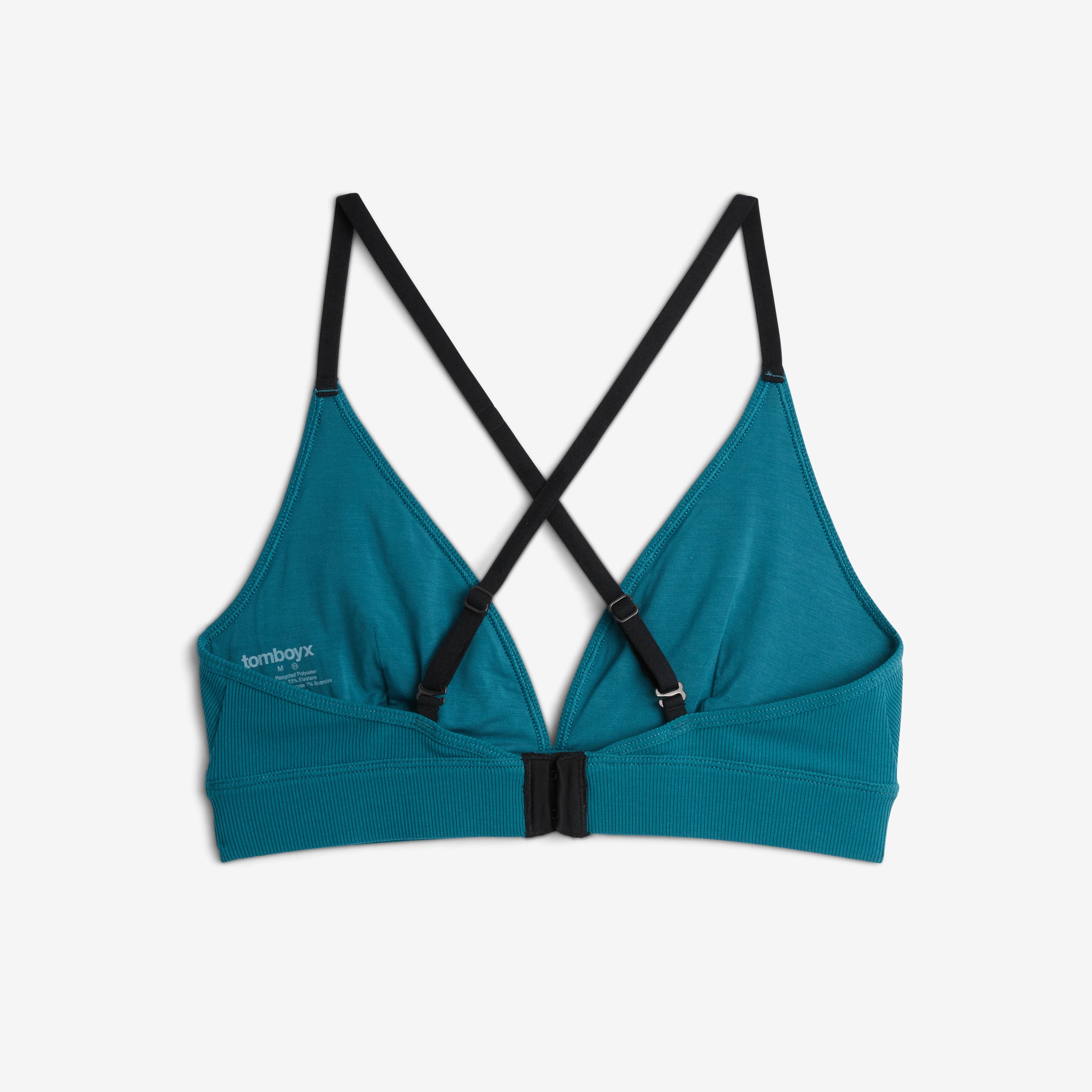 Bamboo Rib Triangle Bralette - Teal Time