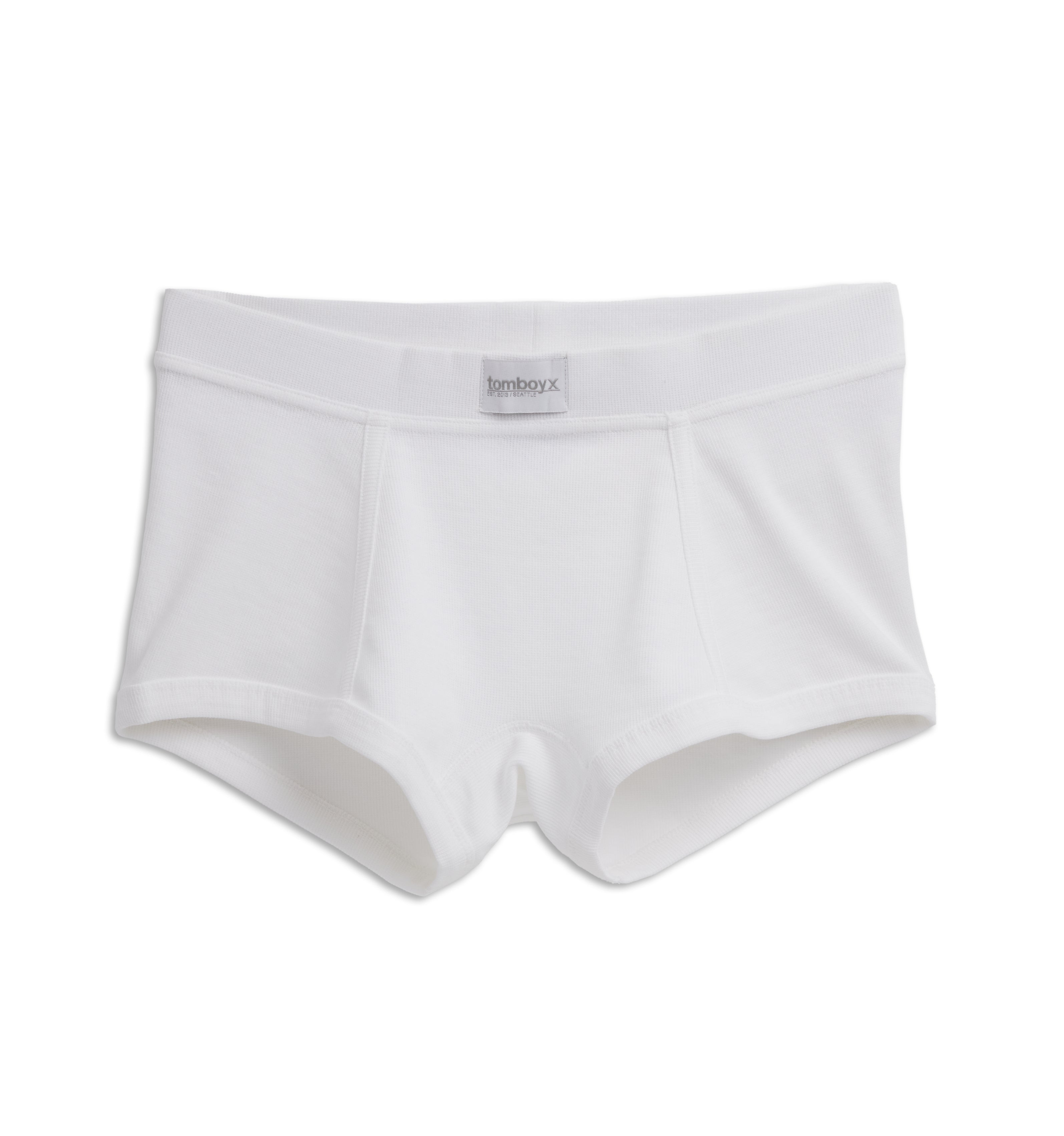 Organic Cotton Rib Boy Shorts - White