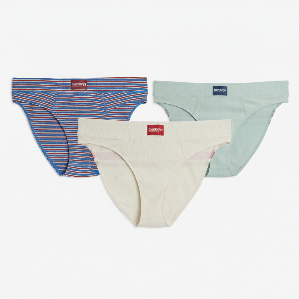 Bamboo Rib Cheeky 3-Pack - Alpine Stripe