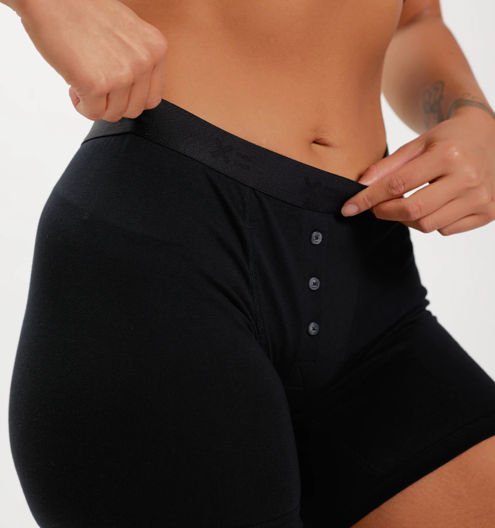 Tomboyx 6 Fly Boxer Briefs Underwear, Cotton Stretch Comfortable Boy  Shorts (xs-6x) Black Logo 4x Large : Target